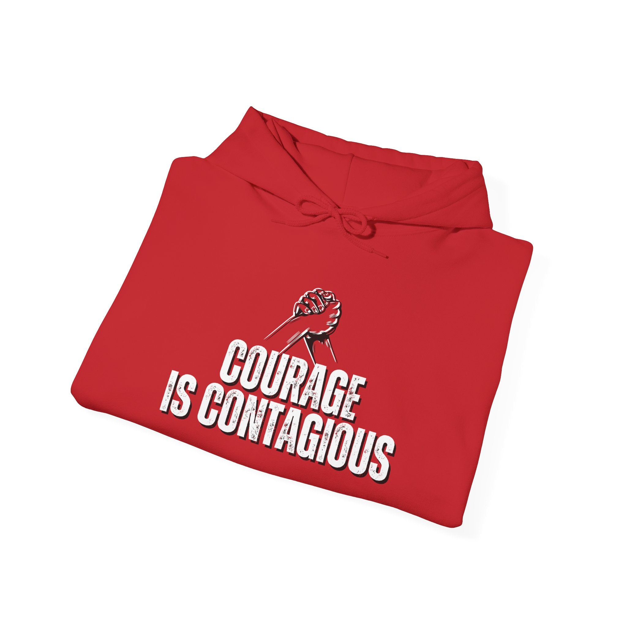 INSPIRED UNISEX Courage is Contagious Heavy Blend Hooded Sweatshirt