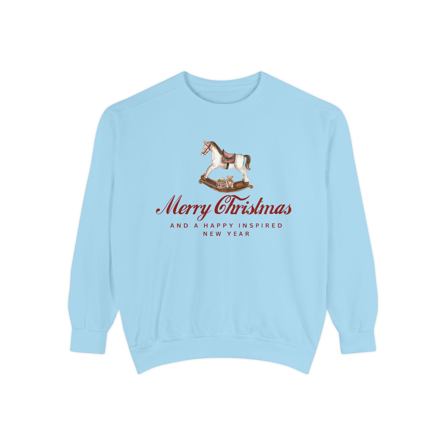 INSPIRED SPECIAL CHRISTMAS EDITION Horse UNISEX Garment-Dyed Sweatshirt