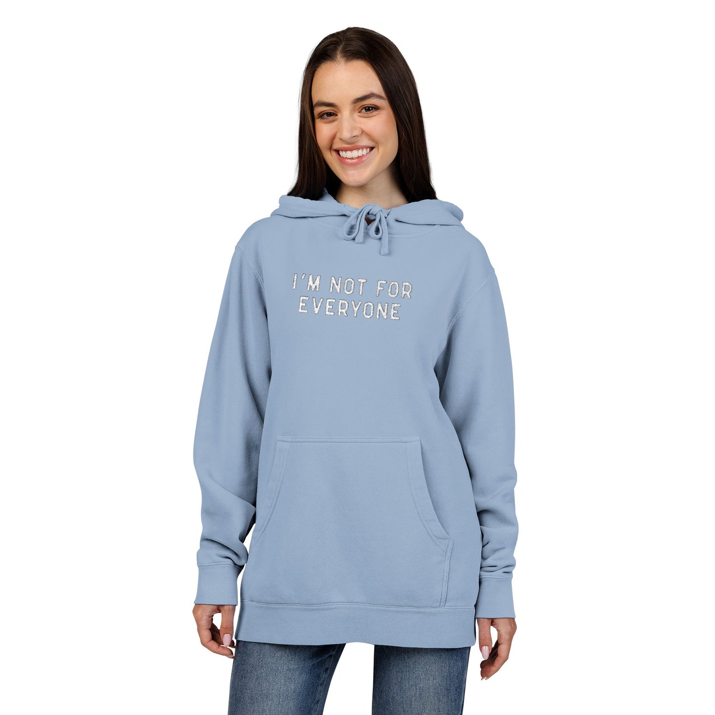 INSPIRED Everyone Hoodie Embroidered — Distressed Logo Pigment-Dyed Pullover