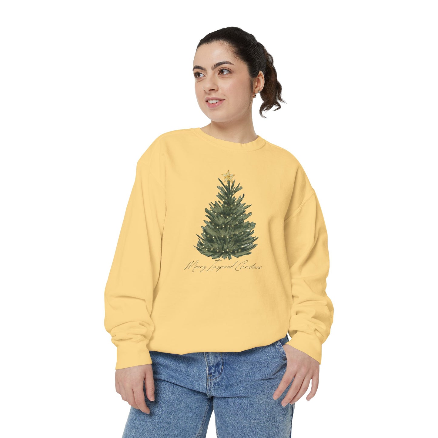 INSPIRED SPECIAL CHRISTMAS Tree EDITION UNISEX Garment-Dyed Sweatshirt