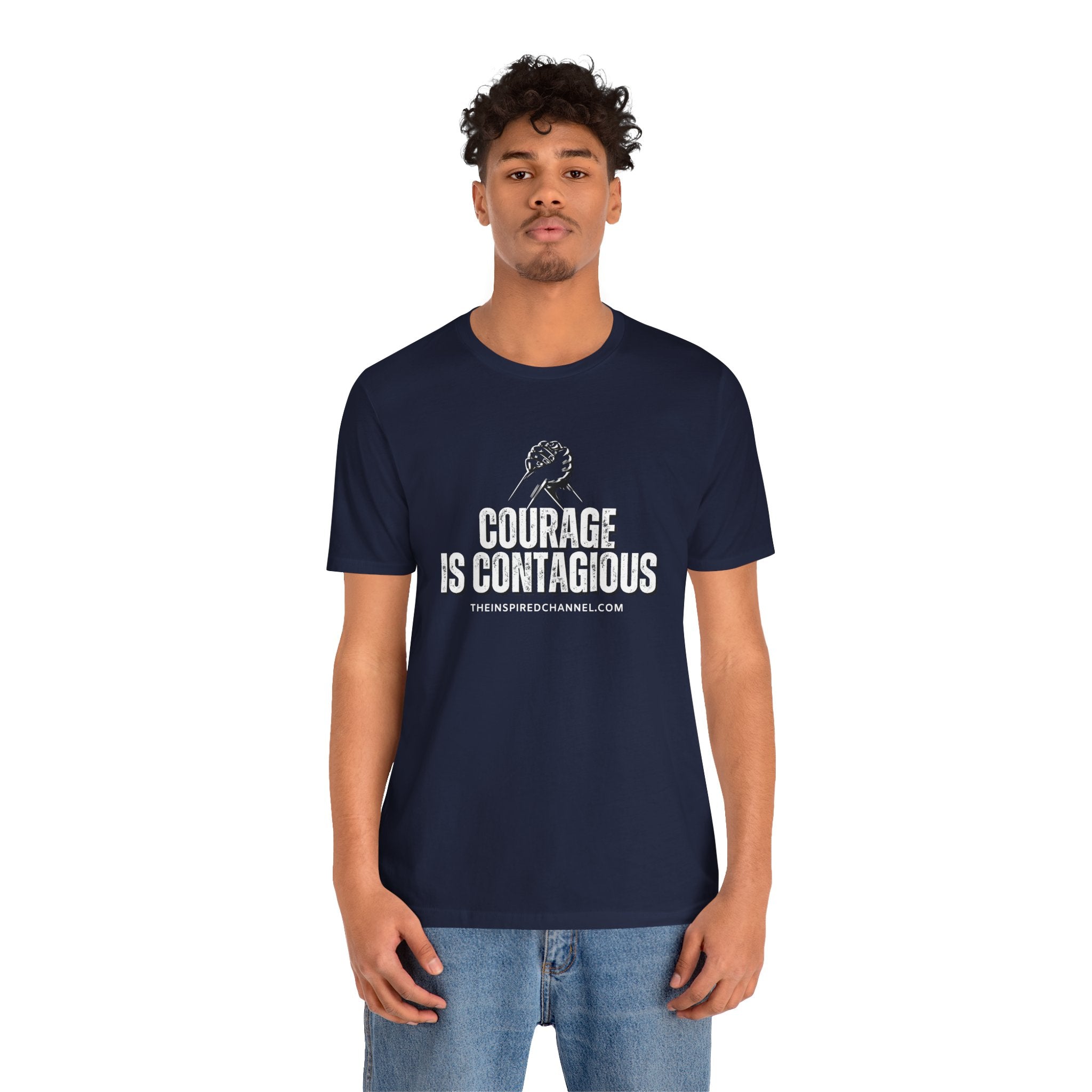 INSPIRED UNISEX Courage Is Contagious Jersey Short Sleeve Tee