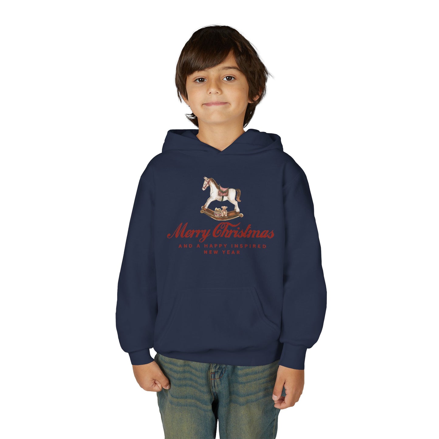 INSPIRED Youth Christmas Horse Holiday Hoodie