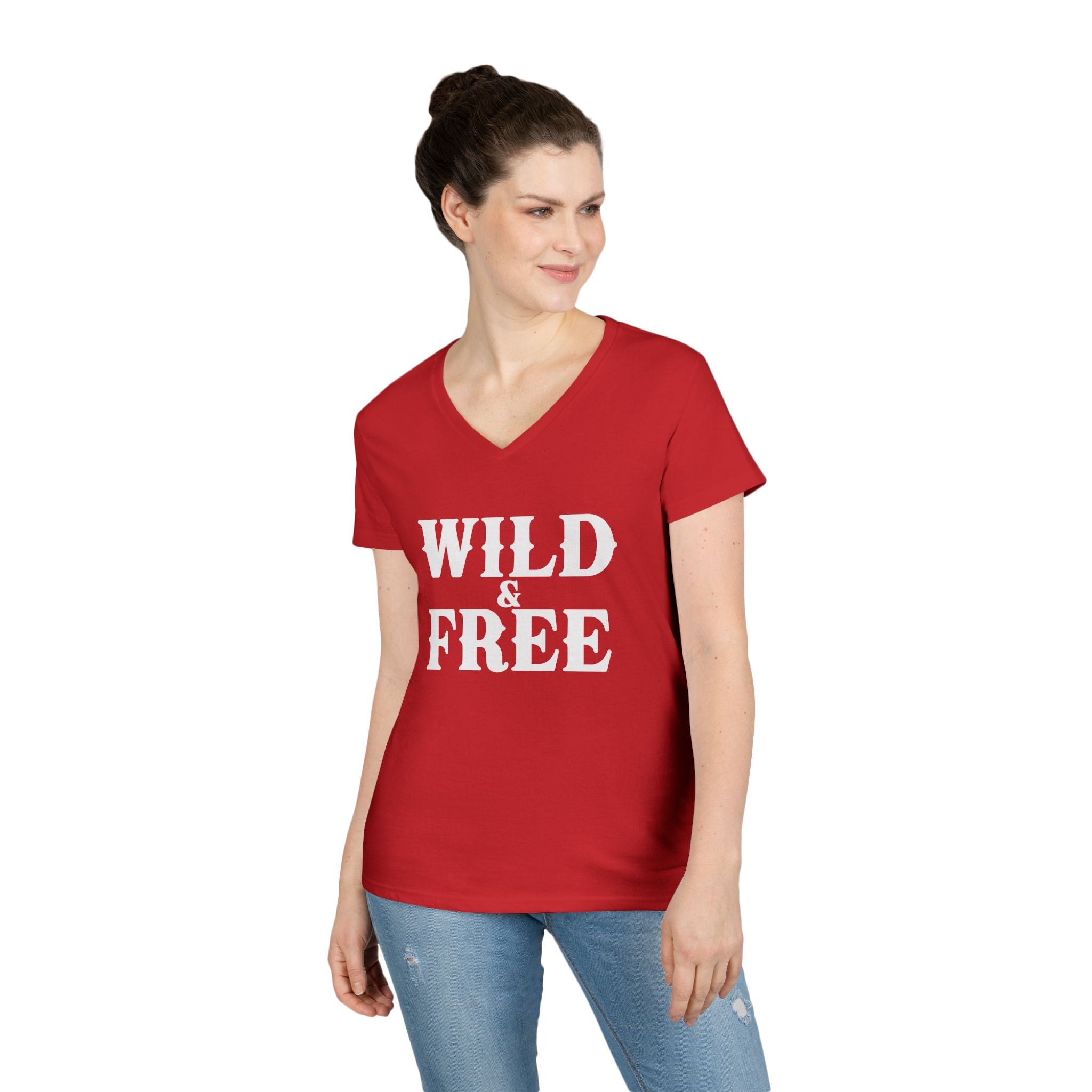 WILD AND FREE Ladies' V-Neck T-Shirt