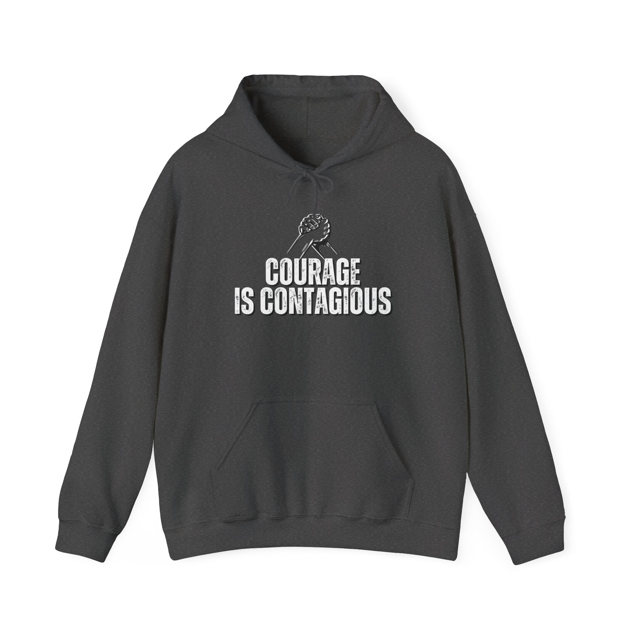 INSPIRED UNISEX Courage is Contagious Heavy Blend Hooded Sweatshirt