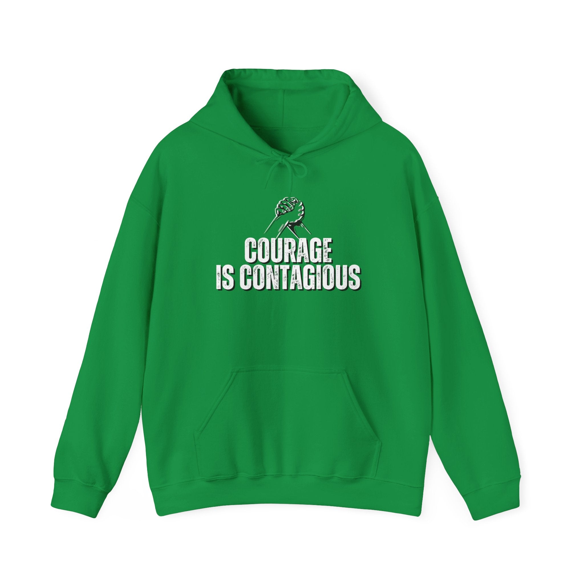 INSPIRED UNISEX Courage is Contagious Heavy Blend Hooded Sweatshirt