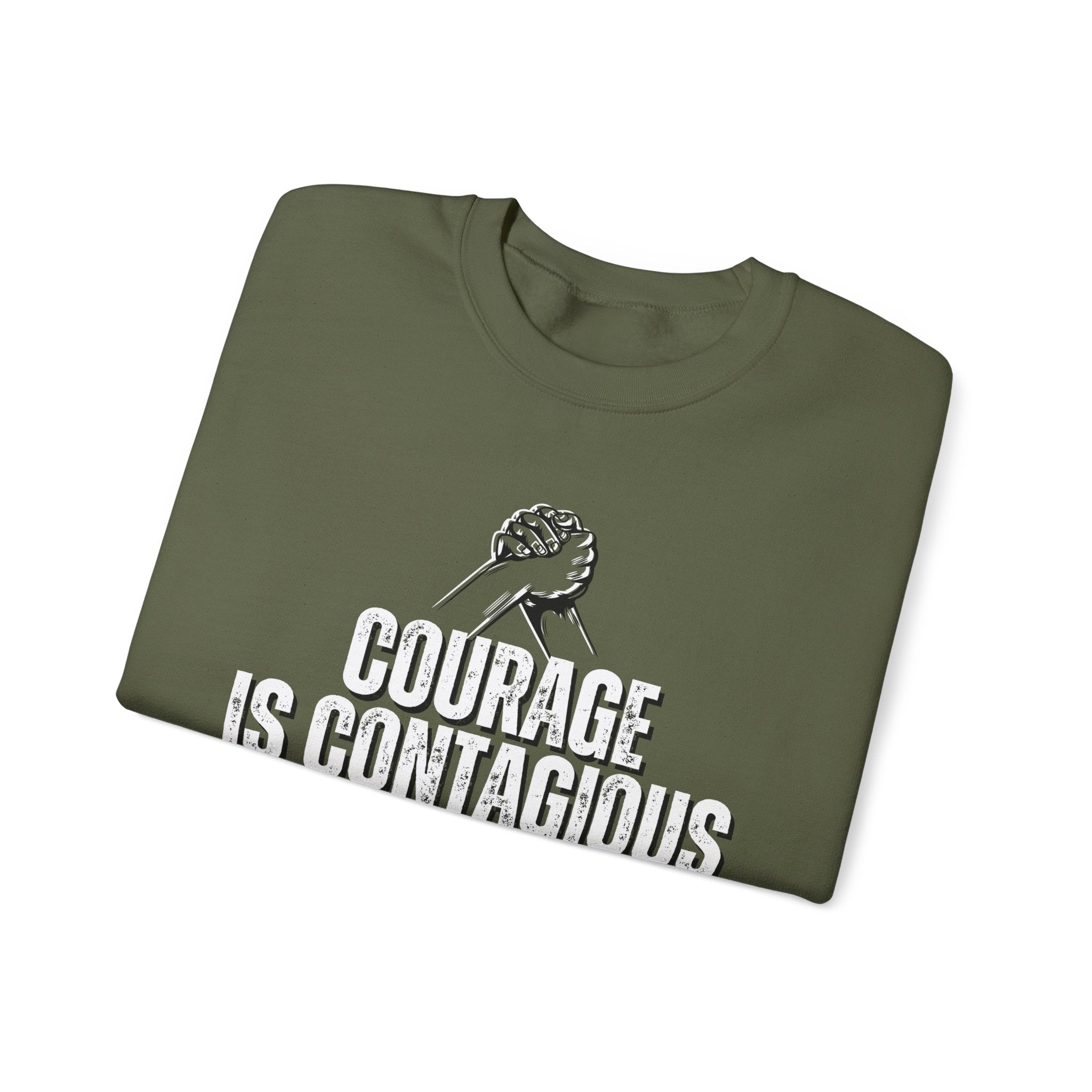 INSPIRED UNISEX Courage Is Contagious Unisex Heavy Blend Crewneck Sweatshirt