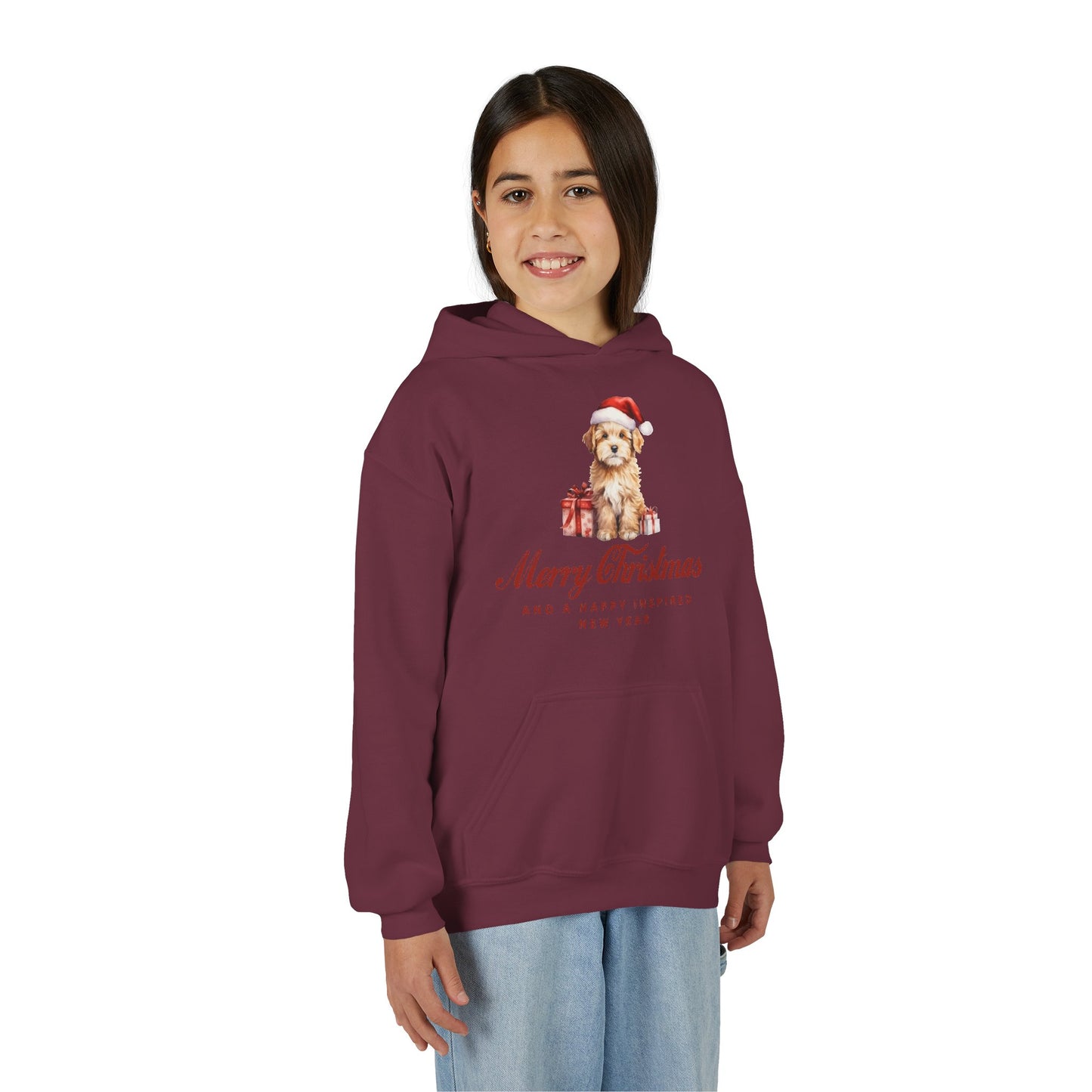 INSPIRED Youth Christmas Dog Holiday Hoodie