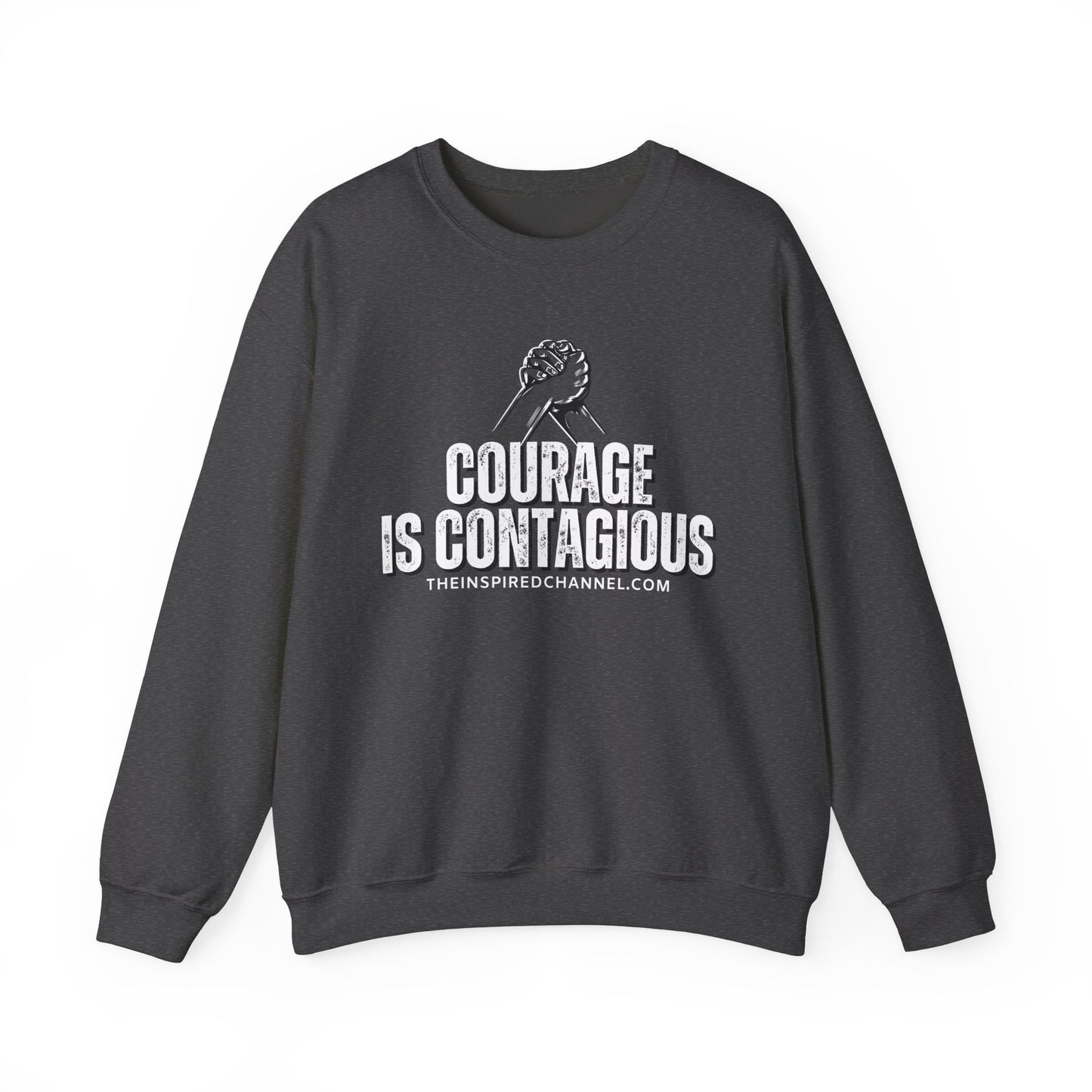 INSPIRED UNISEX Courage Is Contagious Unisex Heavy Blend Crewneck Sweatshirt