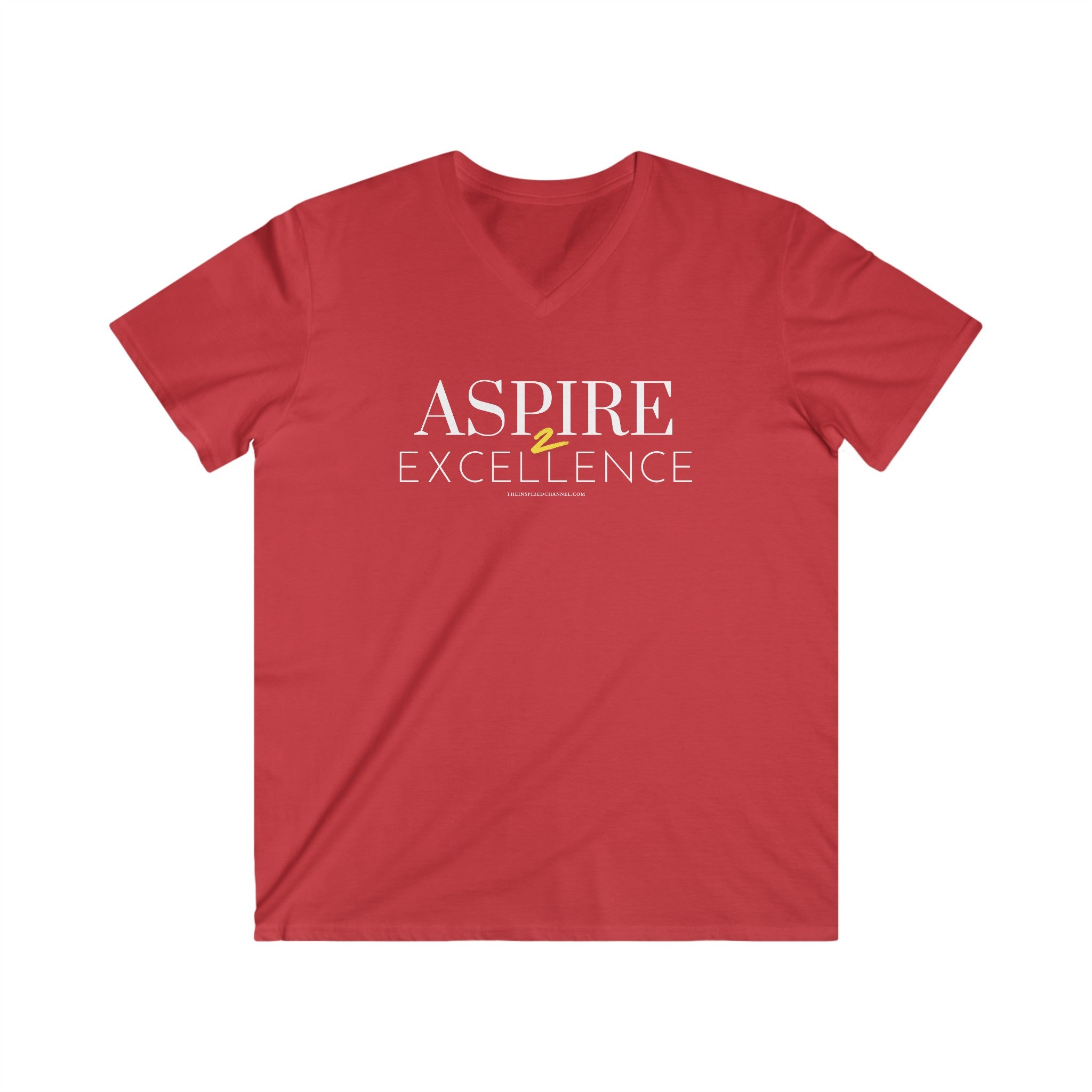 INSPIRED Aspire 2 Excellence MEN'S Fitted V-Neck Short Sleeve Tee