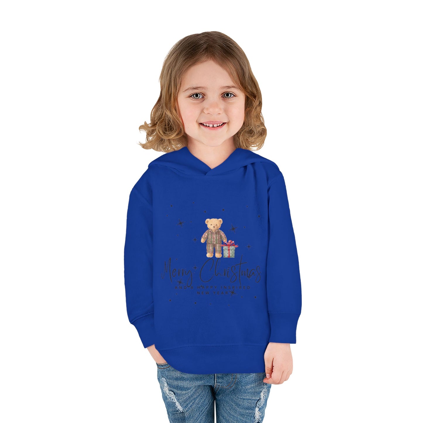 INSPIRED Toddler Hoodie - Merry Christmas Teddy Bear Holiday