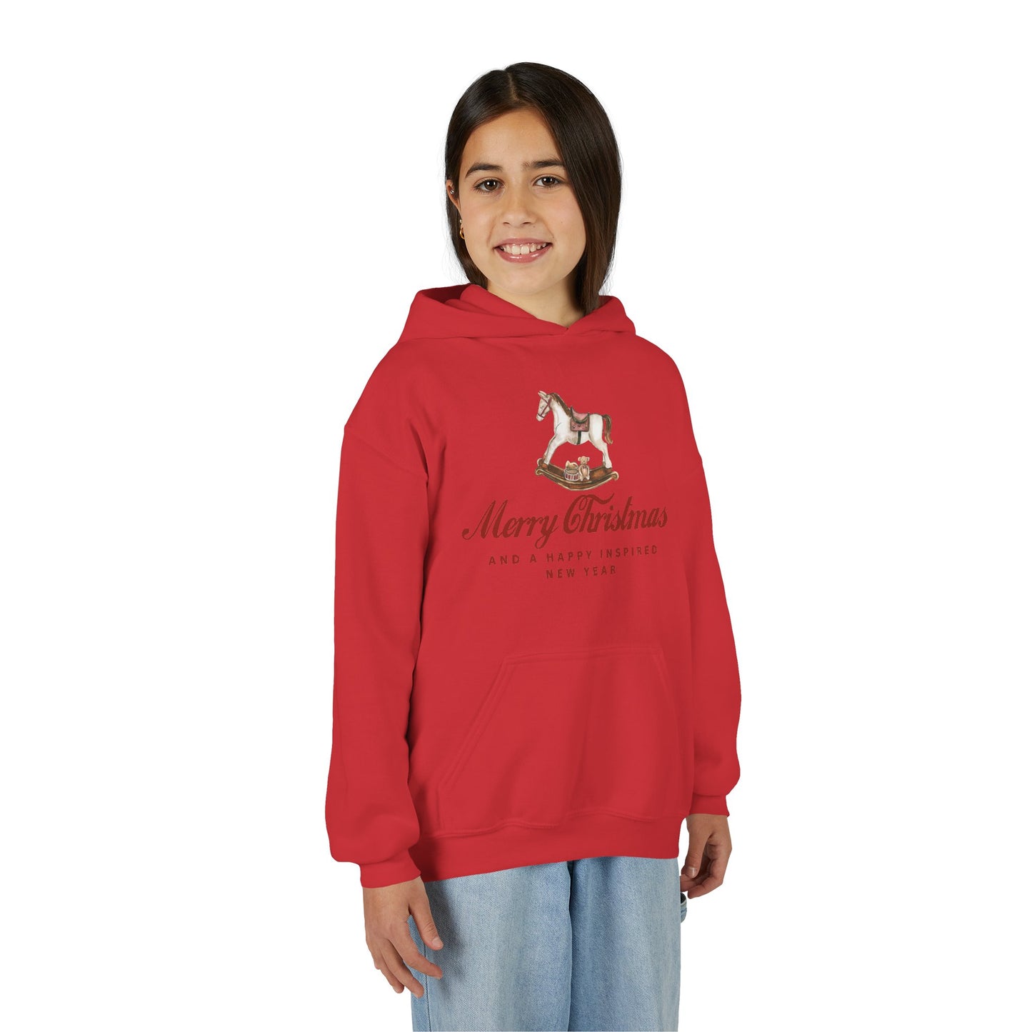 INSPIRED Youth Christmas Horse Holiday Hoodie