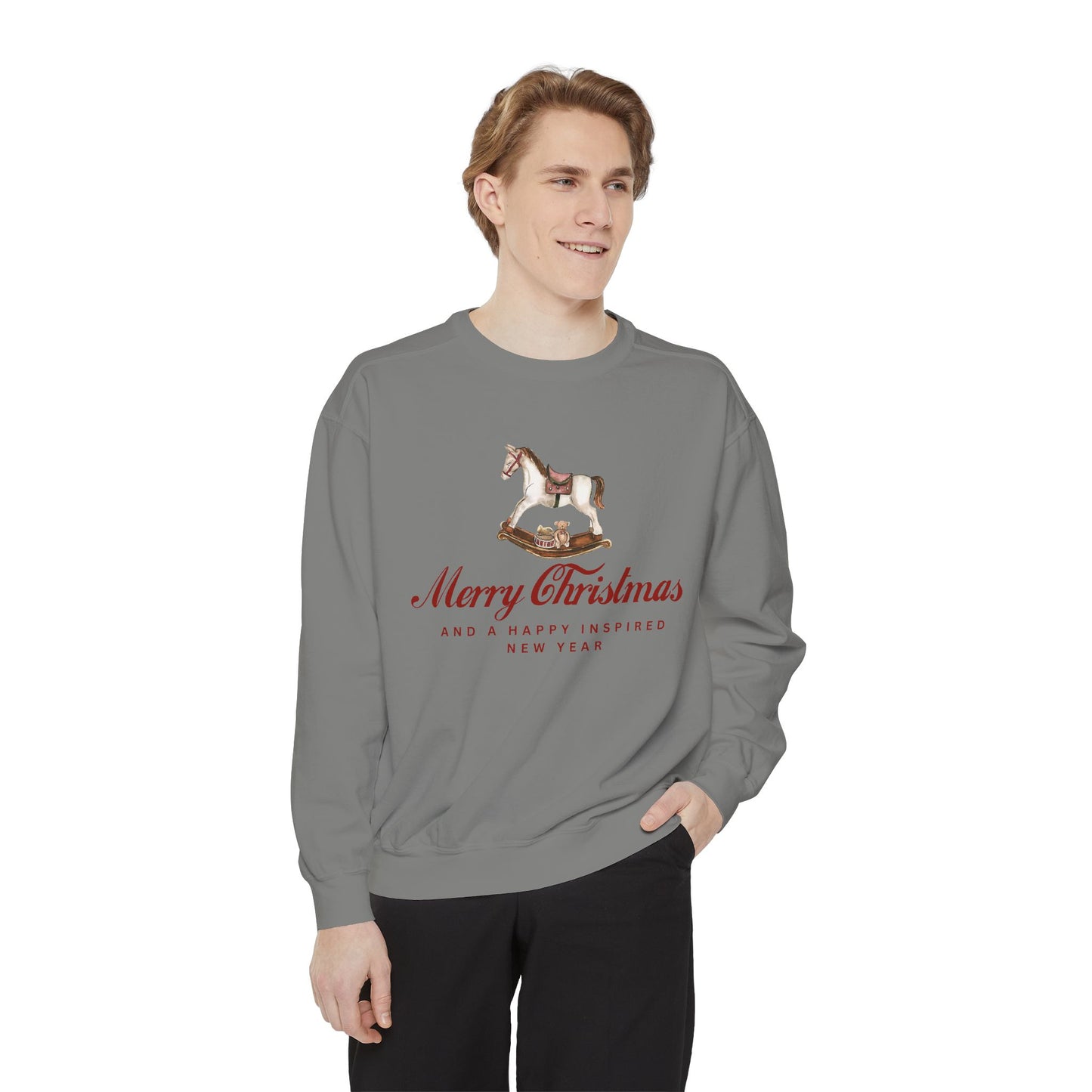 INSPIRED SPECIAL CHRISTMAS EDITION Horse UNISEX Garment-Dyed Sweatshirt