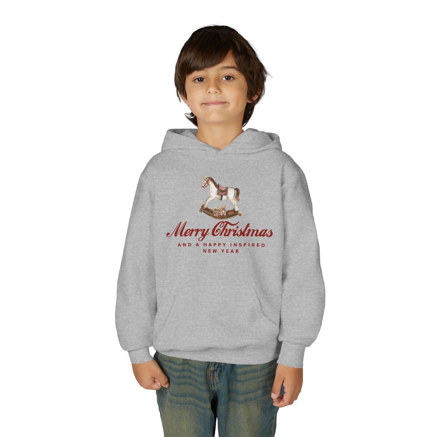 INSPIRED Youth Christmas Horse Holiday Hoodie