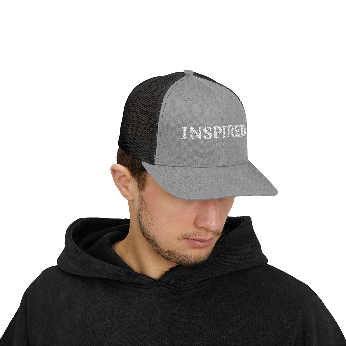 Inspired Snapback Trucker Cap — Rhinestone 'INSPIRED' Mesh Hat