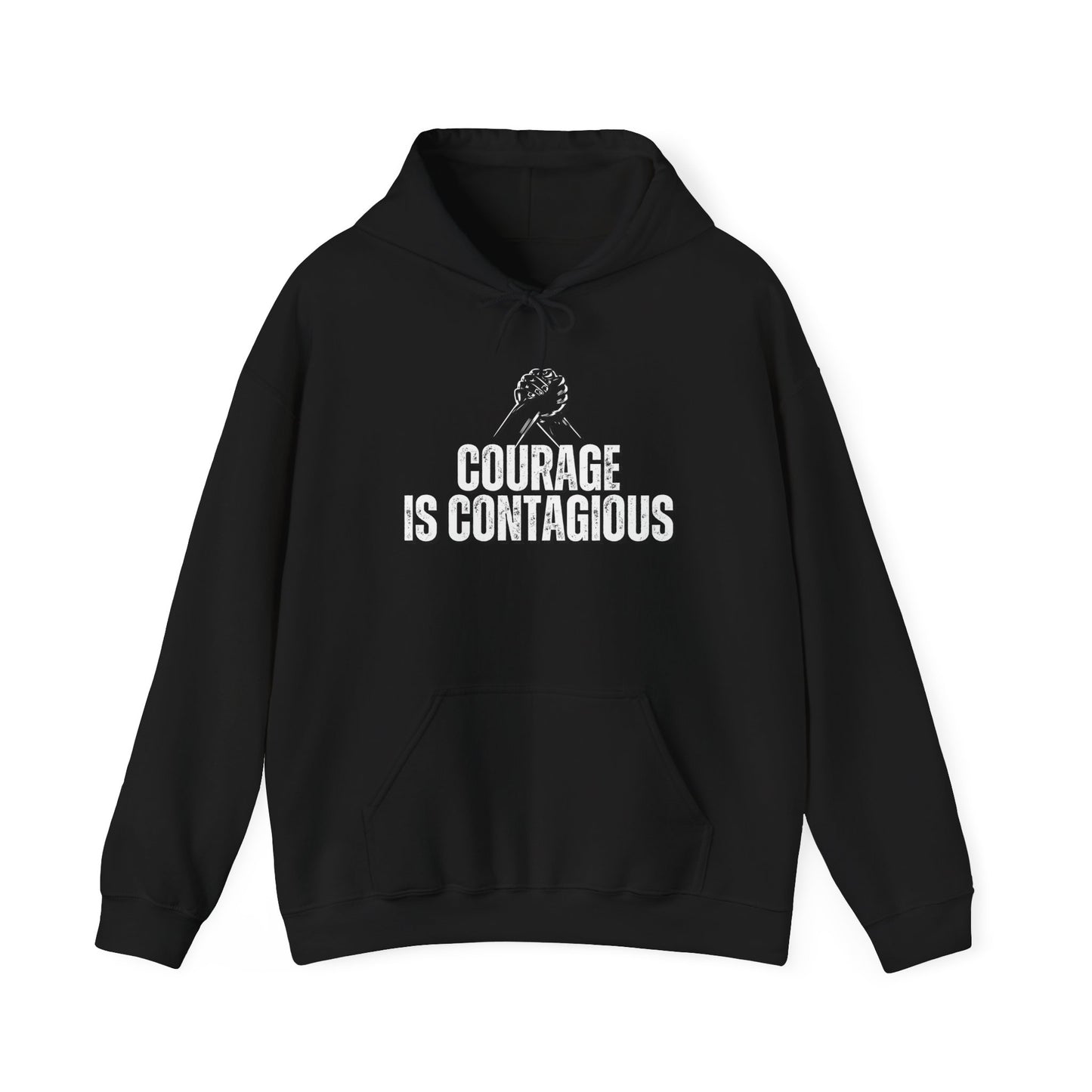 INSPIRED UNISEX Courage is Contagious Heavy Blend Hooded Sweatshirt