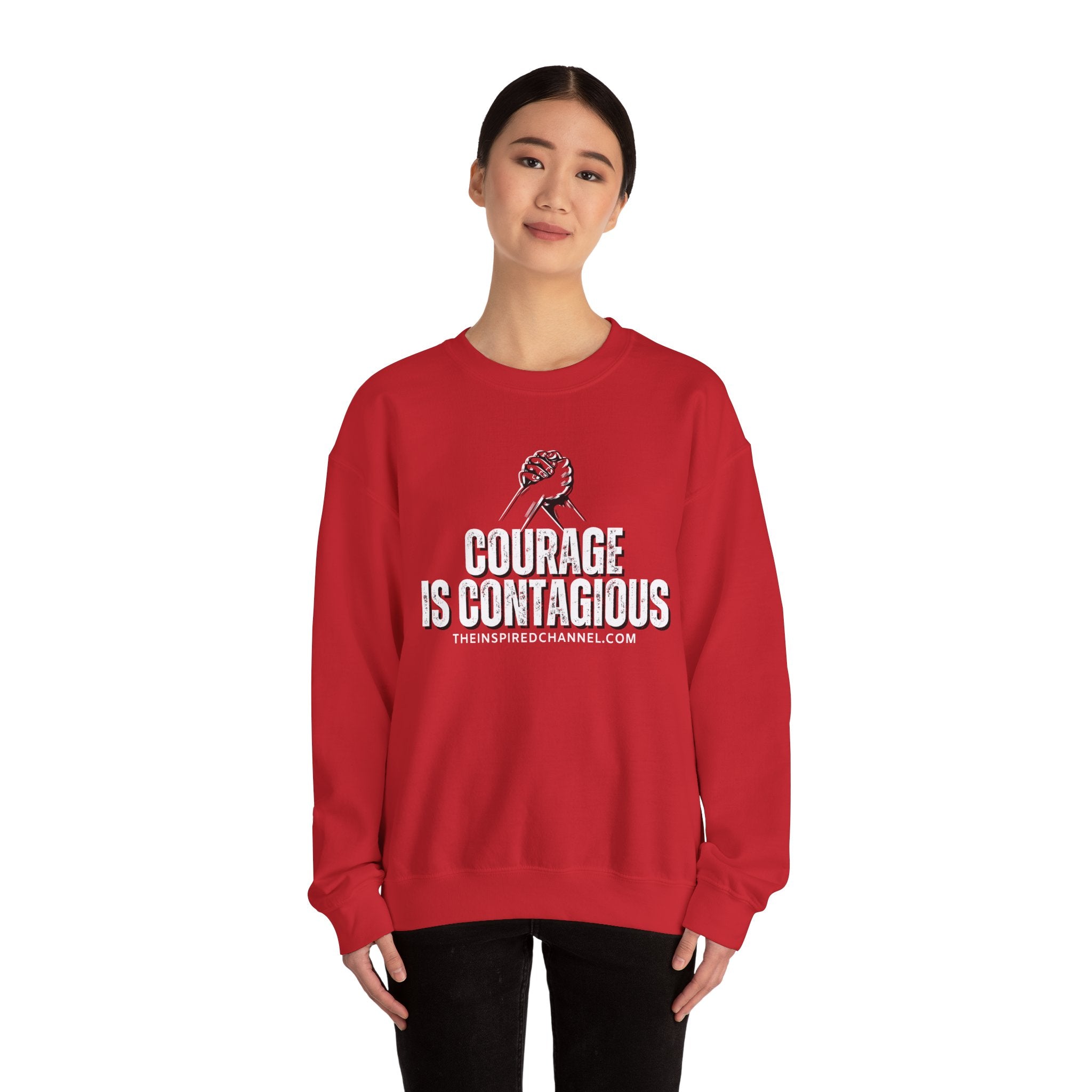 INSPIRED UNISEX Courage Is Contagious Unisex Heavy Blend Crewneck Sweatshirt