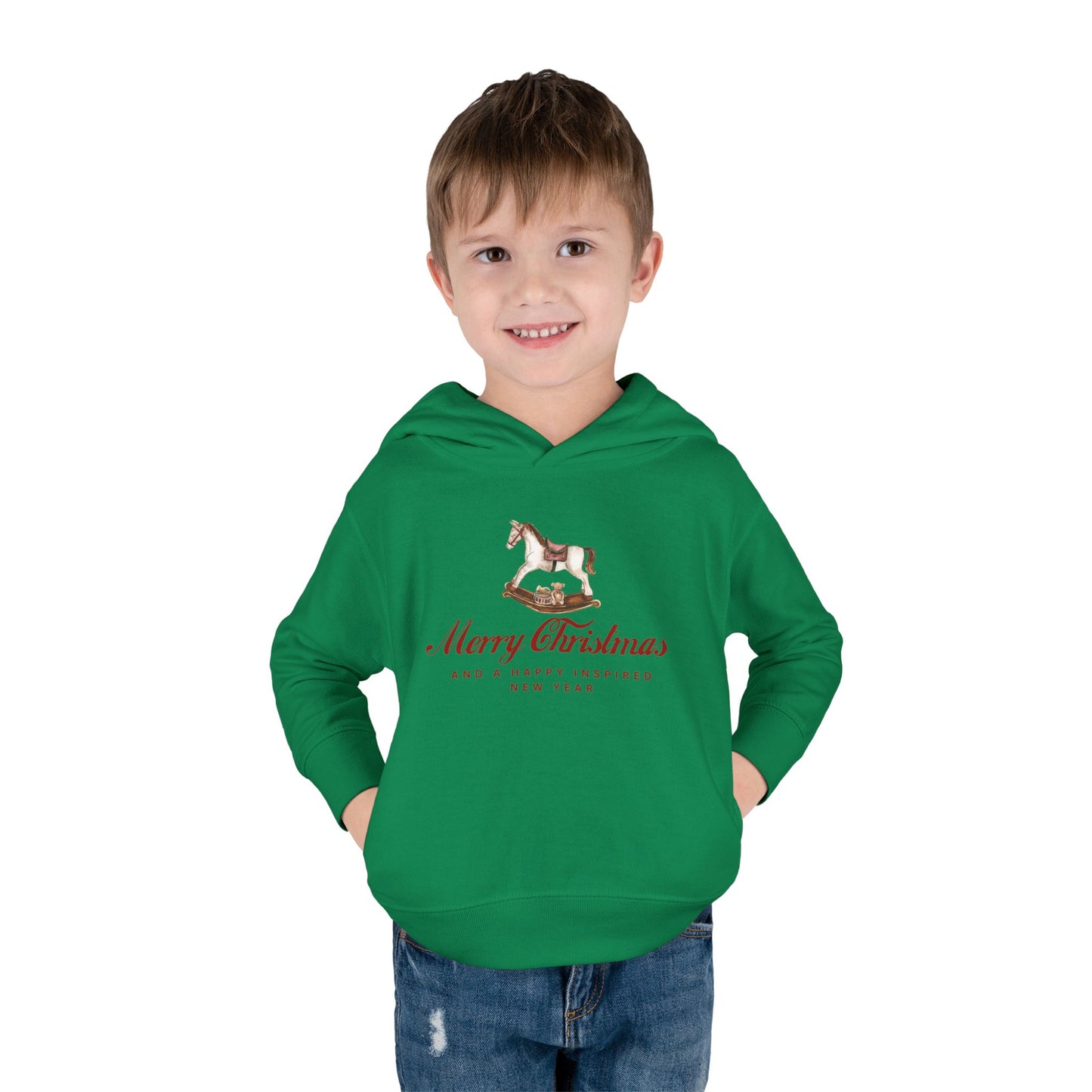 INSPIRED Toddler Hoodie - Merry Christmas Horse