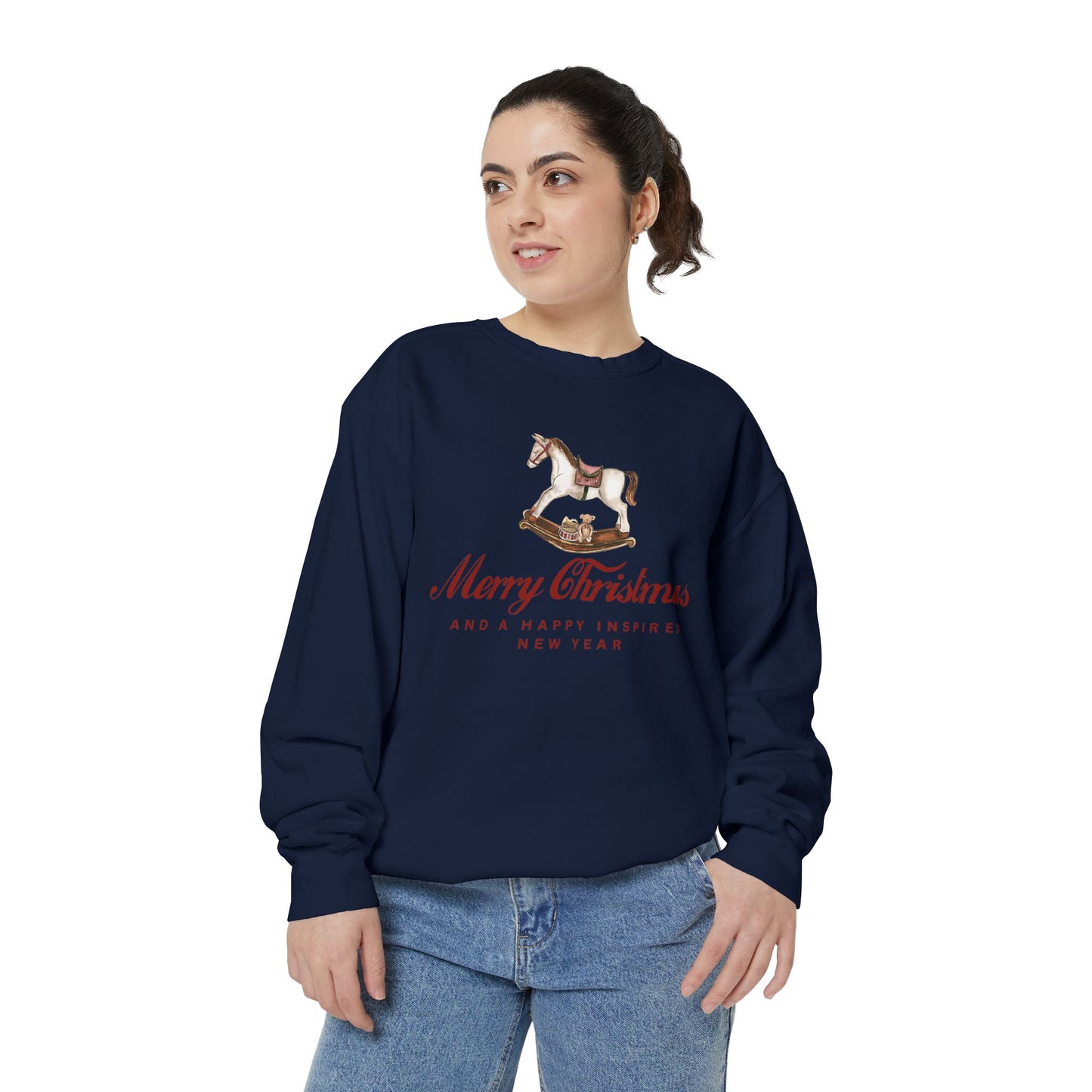 INSPIRED SPECIAL CHRISTMAS EDITION Horse UNISEX Garment-Dyed Sweatshirt