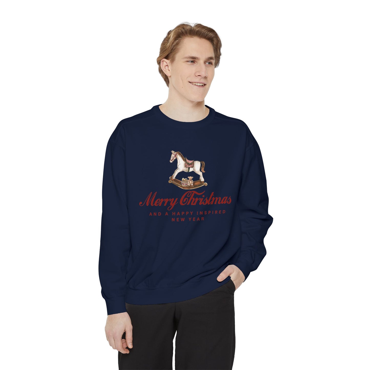 INSPIRED SPECIAL CHRISTMAS EDITION Horse UNISEX Garment-Dyed Sweatshirt