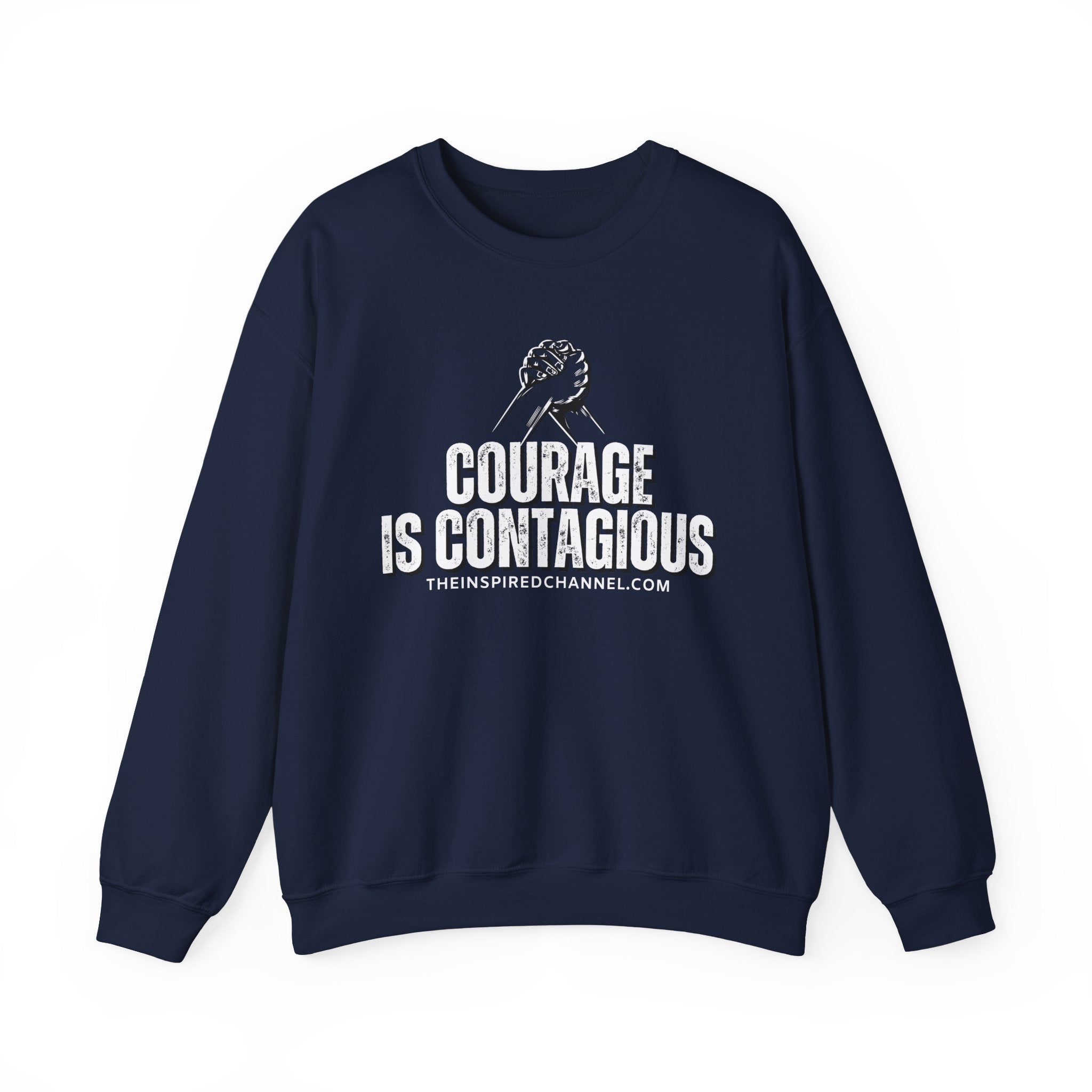 INSPIRED UNISEX Courage Is Contagious Unisex Heavy Blend Crewneck Sweatshirt