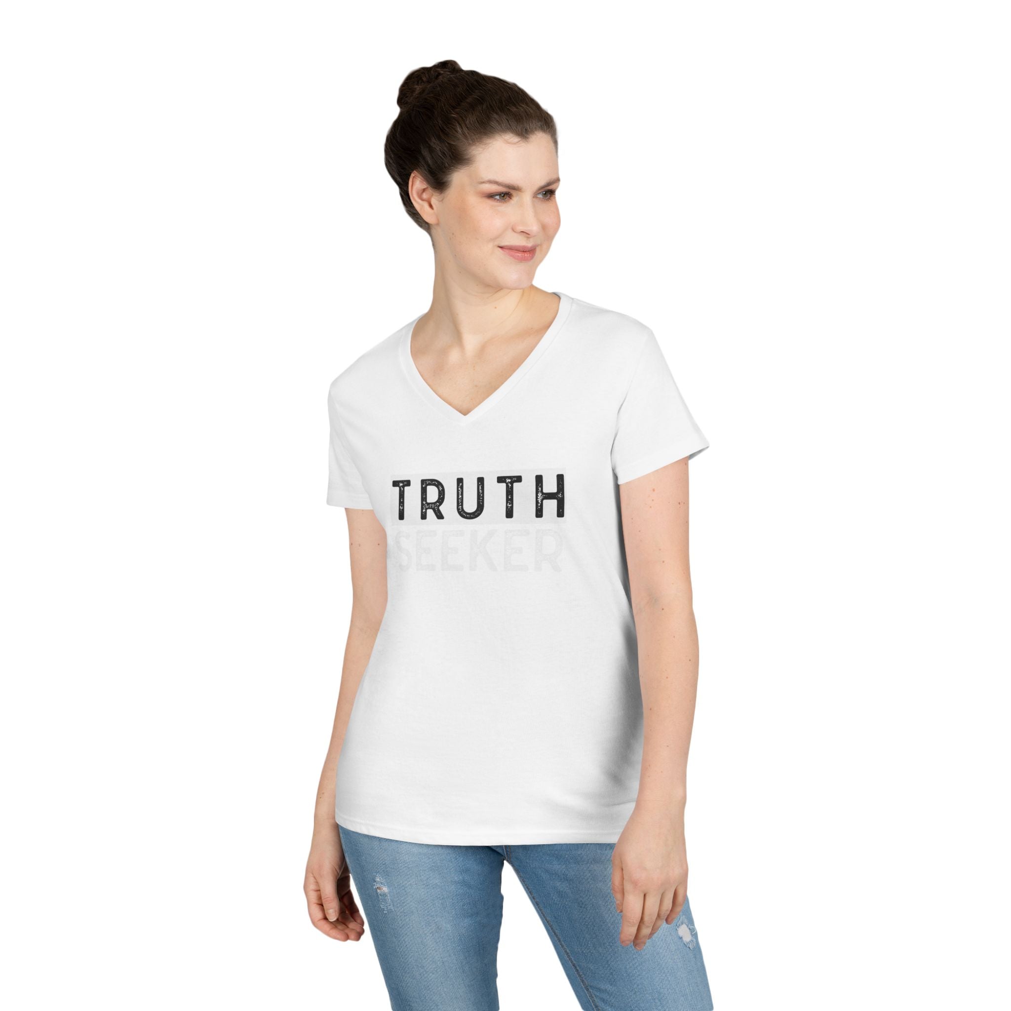 TRUTH SEEKER Ladies' V-Neck T-Shirt