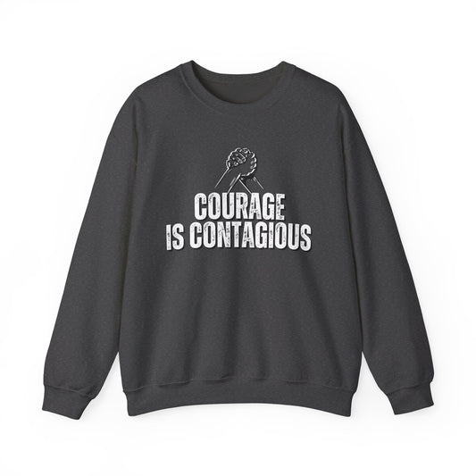 INSPIRED UNISEX Courage Is Contagious Unisex Heavy Blend Crewneck Sweatshirt