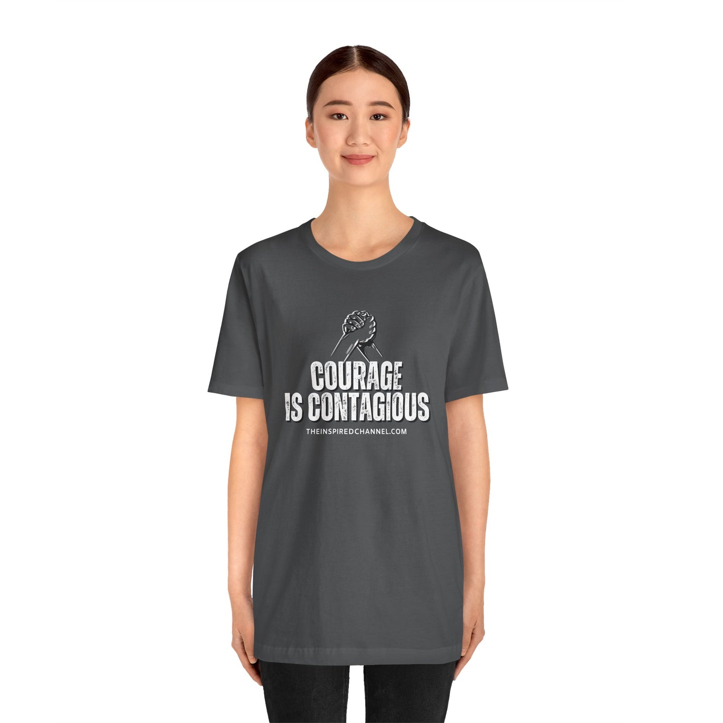 INSPIRED UNISEX Courage Is Contagious Jersey Short Sleeve Tee