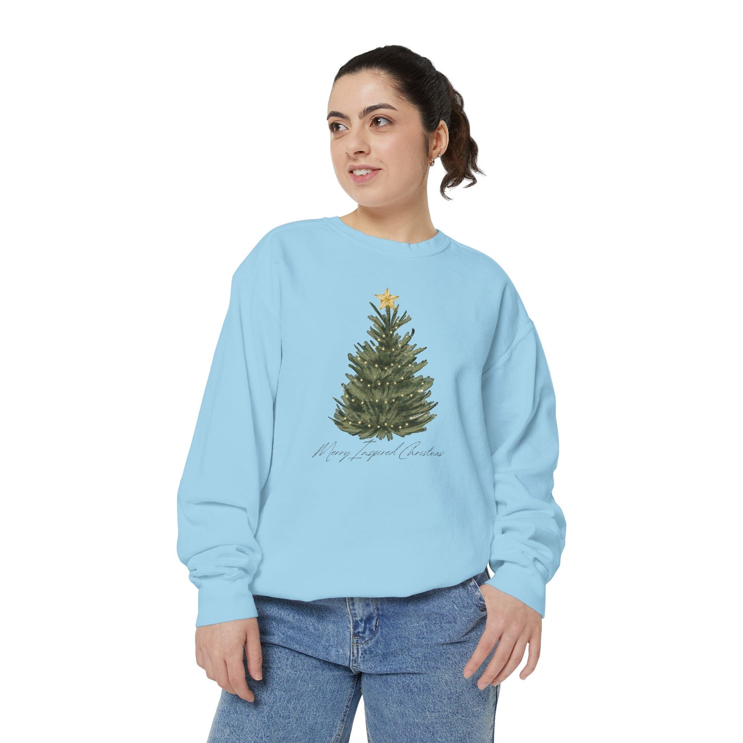 INSPIRED SPECIAL CHRISTMAS Tree EDITION UNISEX Garment-Dyed Sweatshirt
