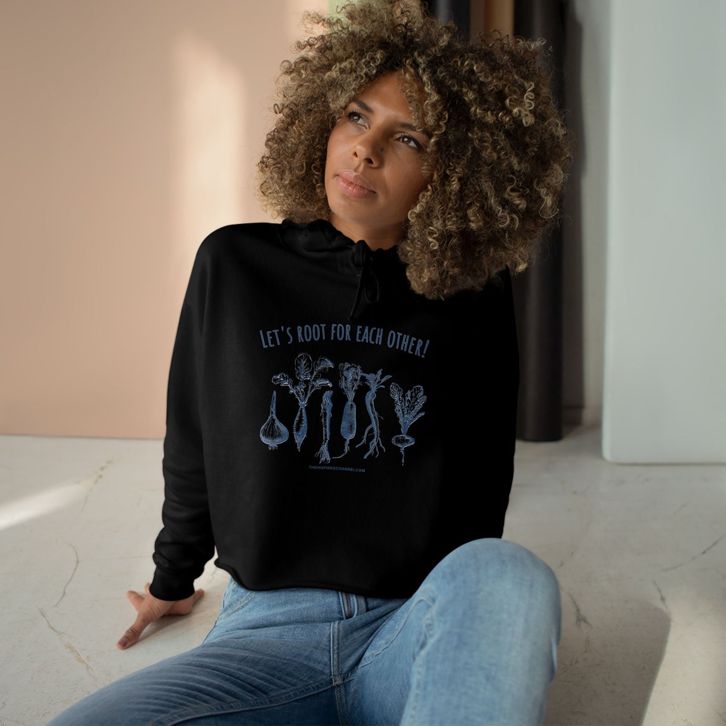 INSPIRED GARDEN L Crop Hoodie