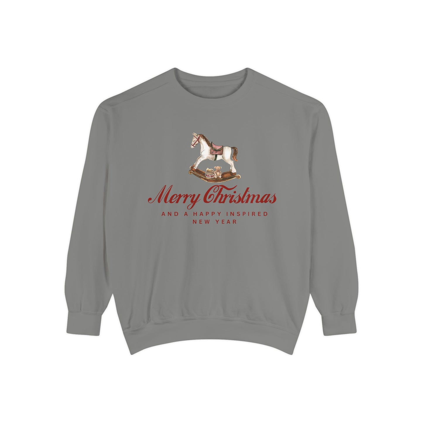 INSPIRED SPECIAL CHRISTMAS EDITION Horse UNISEX Garment-Dyed Sweatshirt