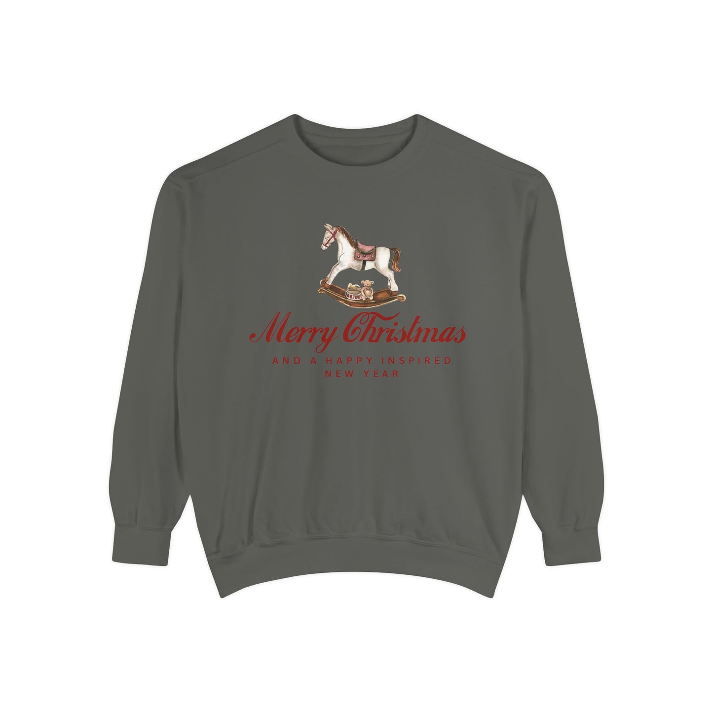 INSPIRED SPECIAL CHRISTMAS EDITION Horse UNISEX Garment-Dyed Sweatshirt