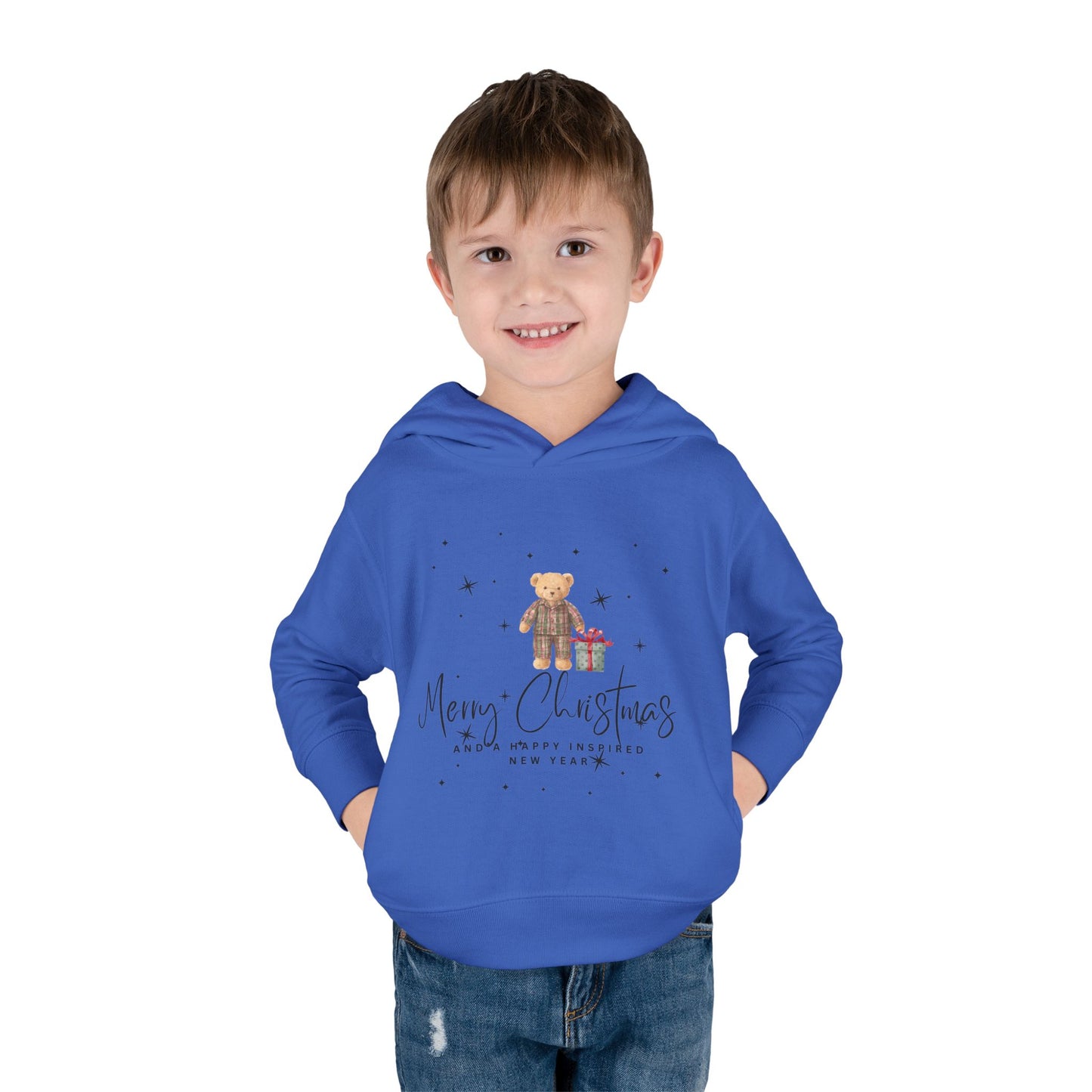 INSPIRED Toddler Hoodie - Merry Christmas Teddy Bear Holiday