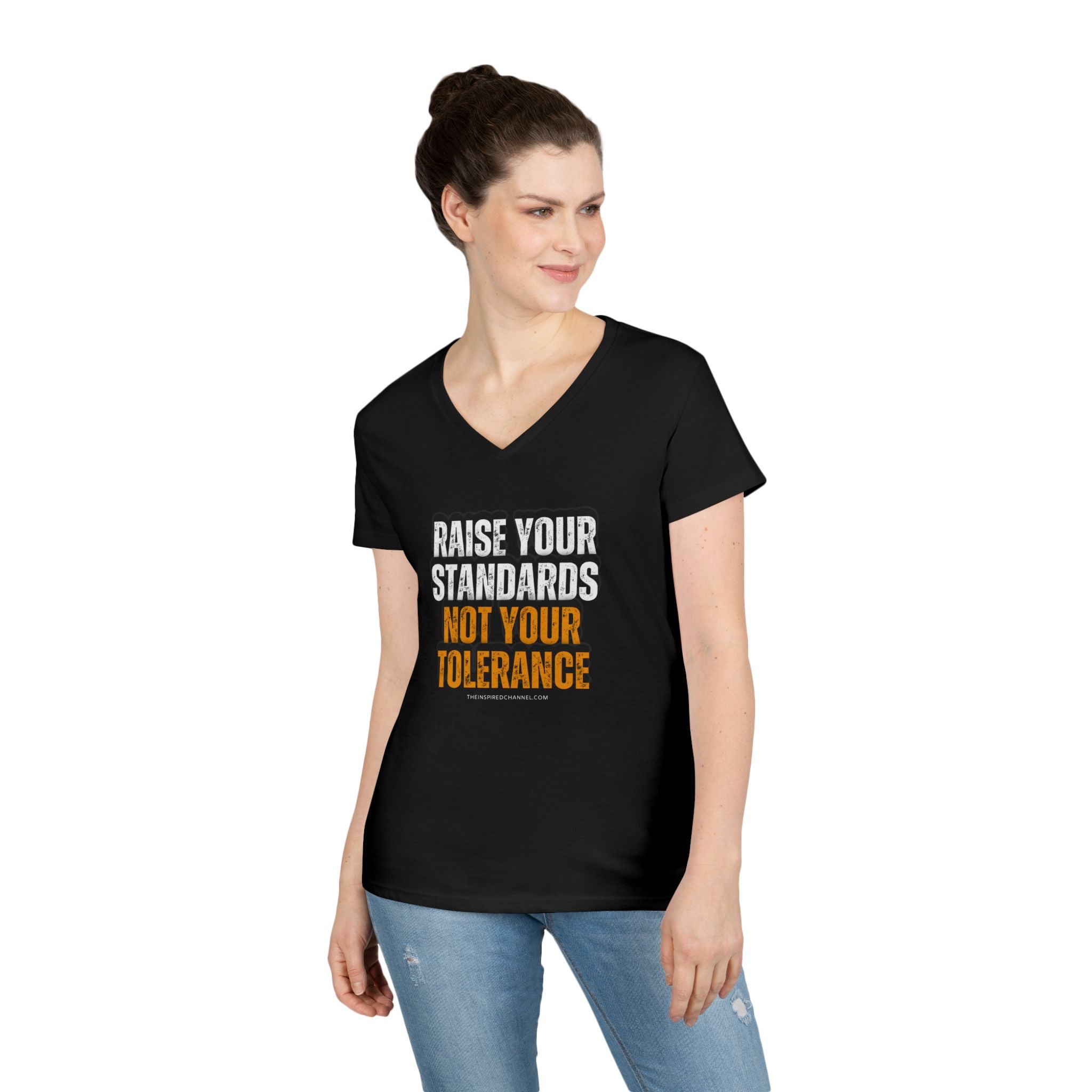 RAISE YOUR STANDARDS Ladies' V-Neck T-Shirt