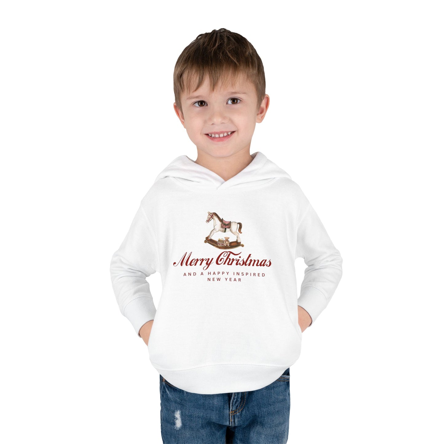 INSPIRED Toddler Hoodie - Merry Christmas Horse