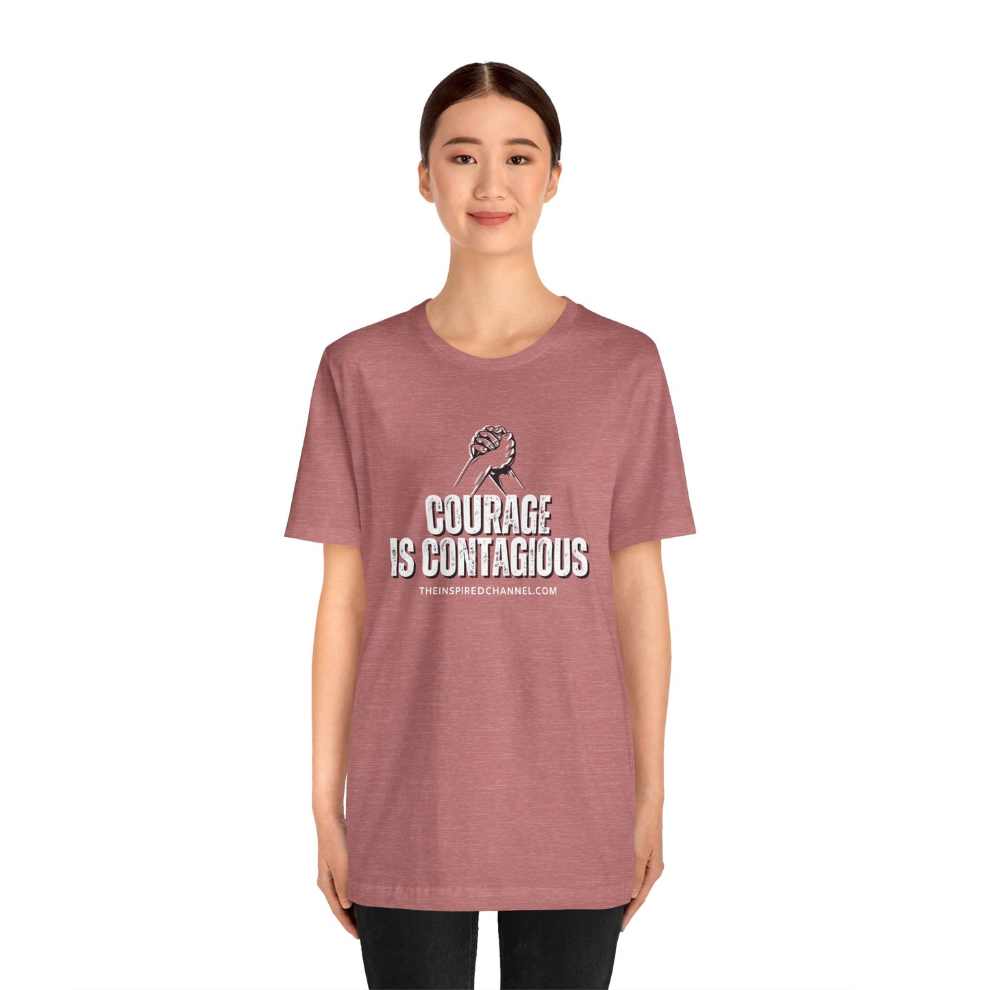 INSPIRED UNISEX Courage Is Contagious Jersey Short Sleeve Tee