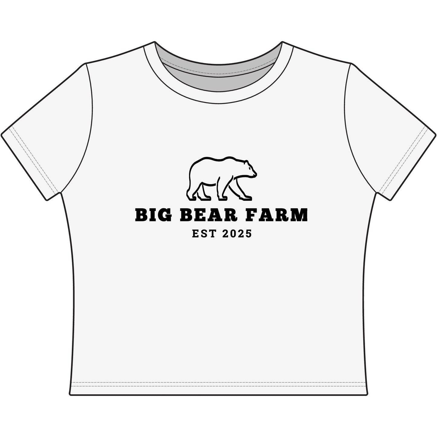 INSPIRED Big Bear Farm EST 2025' Cropped Farmhouse Tee
