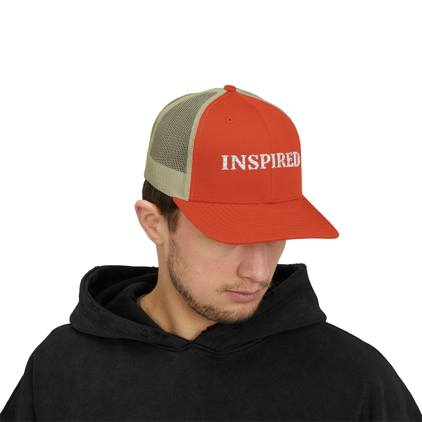 Inspired Snapback Trucker Cap — Rhinestone 'INSPIRED' Mesh Hat