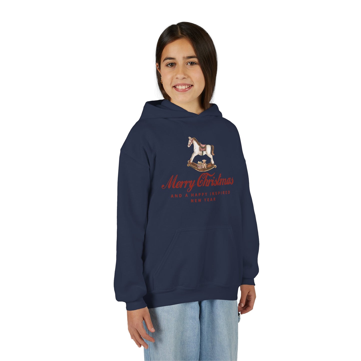INSPIRED Youth Christmas Horse Holiday Hoodie