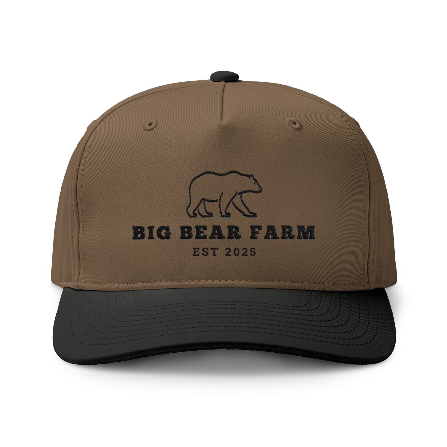 INSPIRED Big Bear Farm Two-Tone Cap — Embroidered Bear Logo Dad Hat (Est. 2025)
