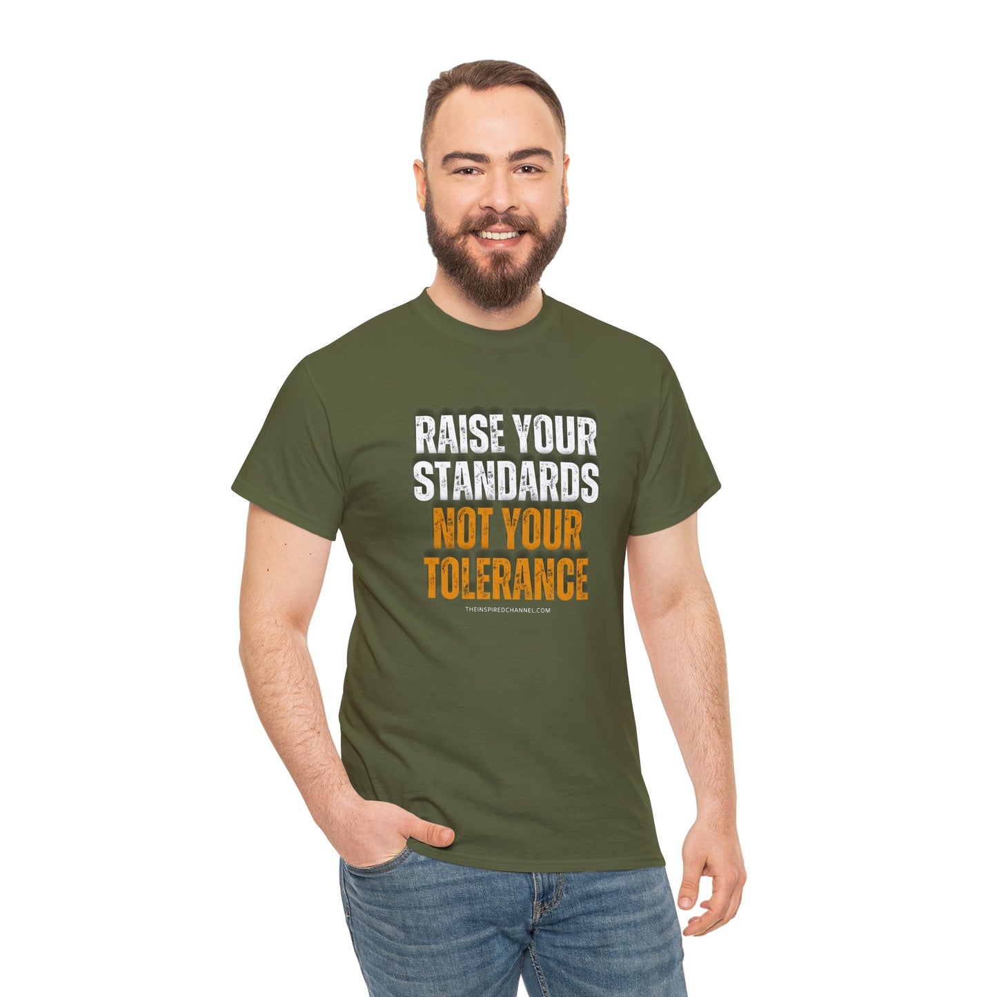 INSPIRED RAISE YOUR STANDARDS Unisex Heavy Cotton Tee