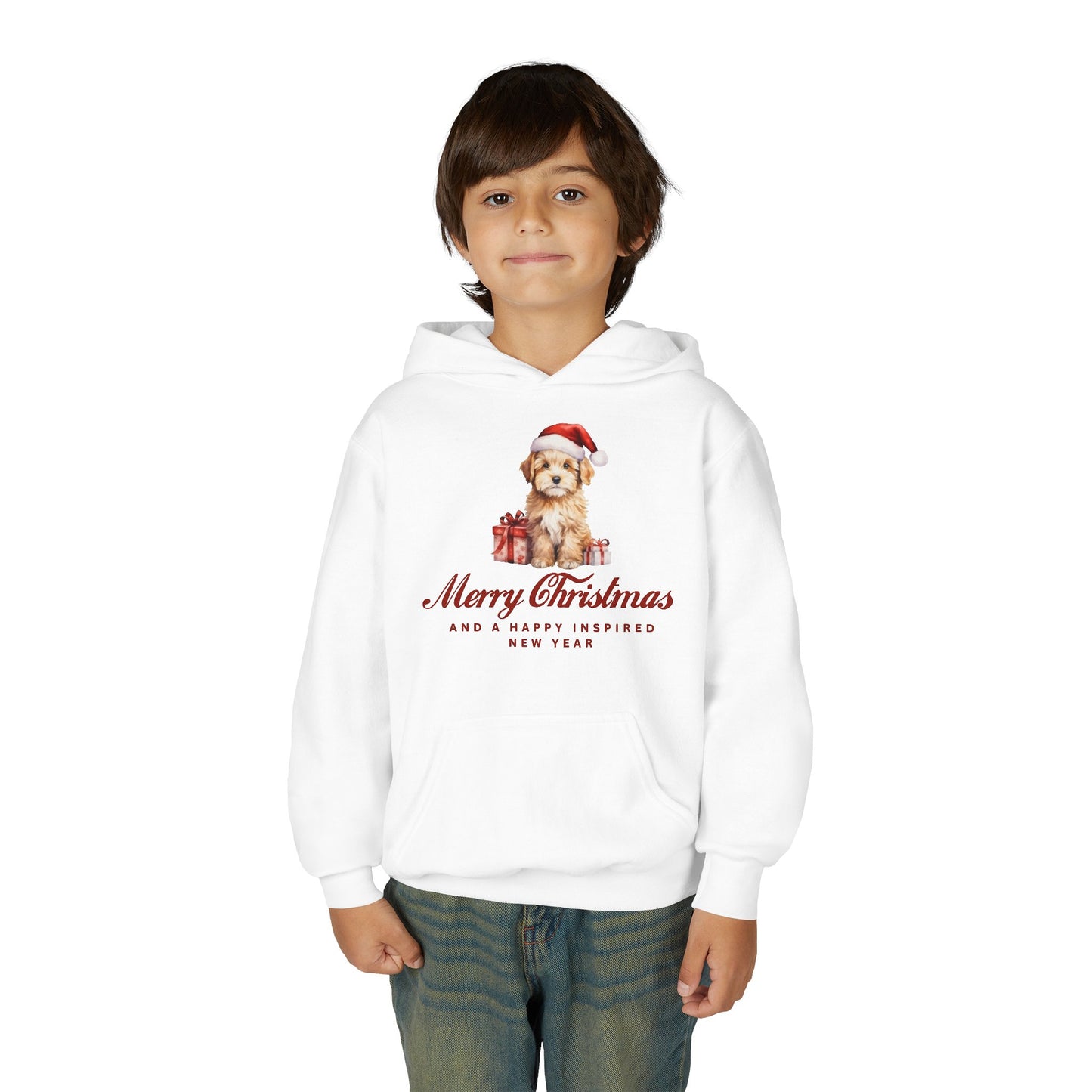 INSPIRED Youth Christmas Dog Holiday Hoodie