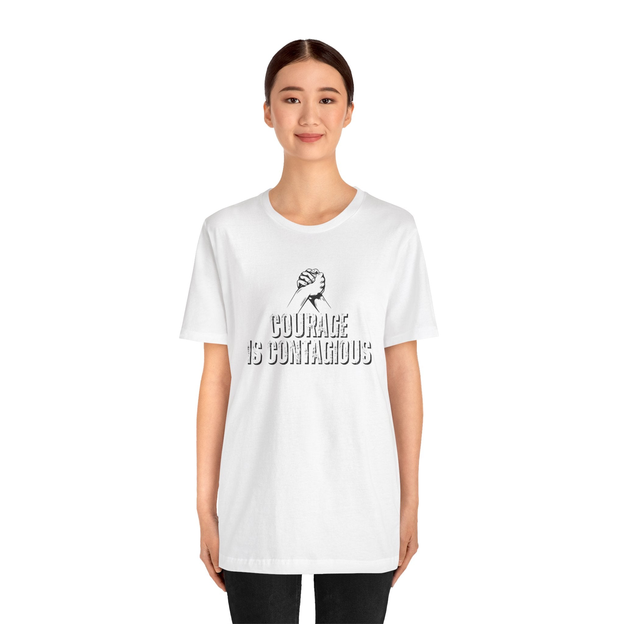 INSPIRED UNISEX Courage Is Contagious Jersey Short Sleeve Tee