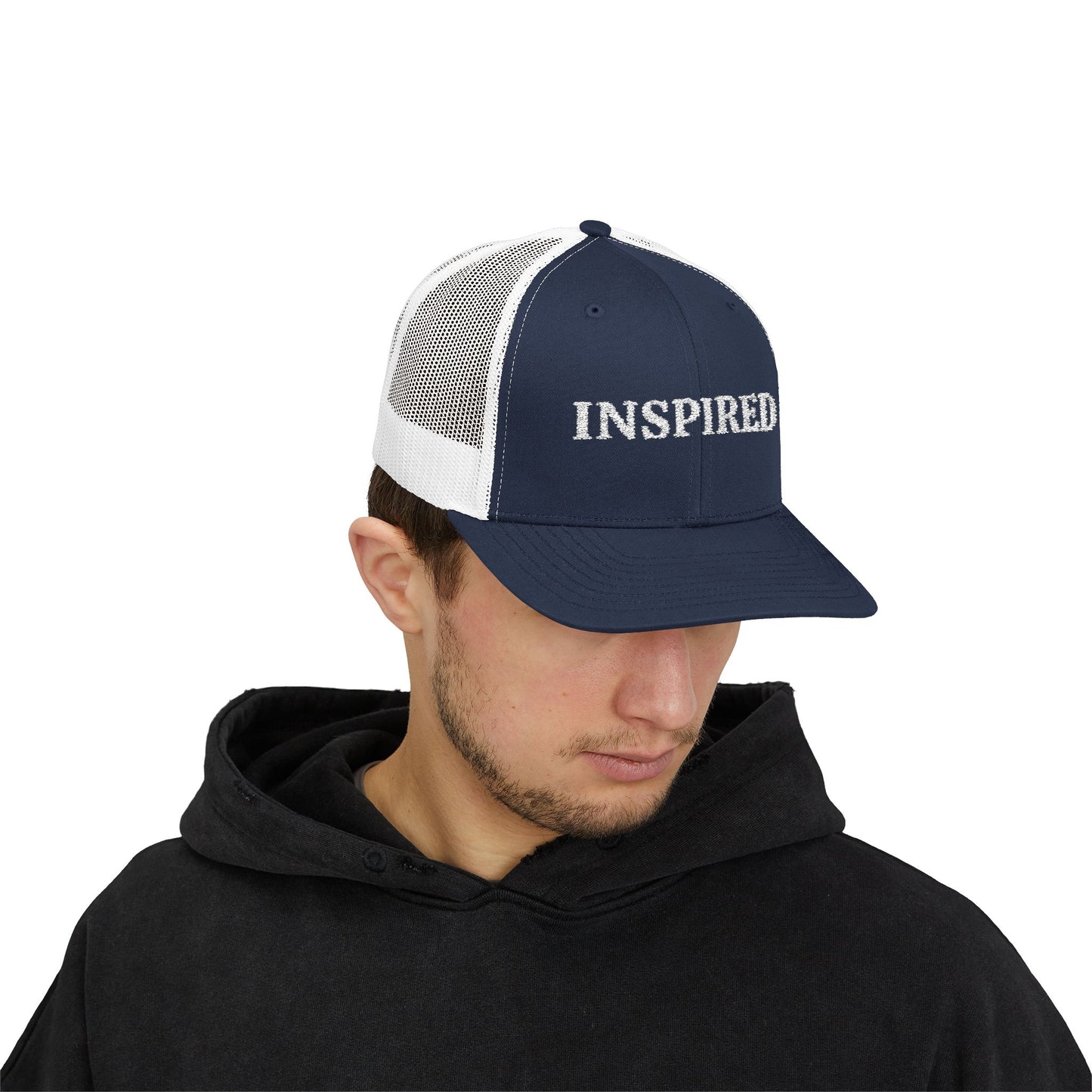 Inspired Snapback Trucker Cap — Rhinestone 'INSPIRED' Mesh Hat
