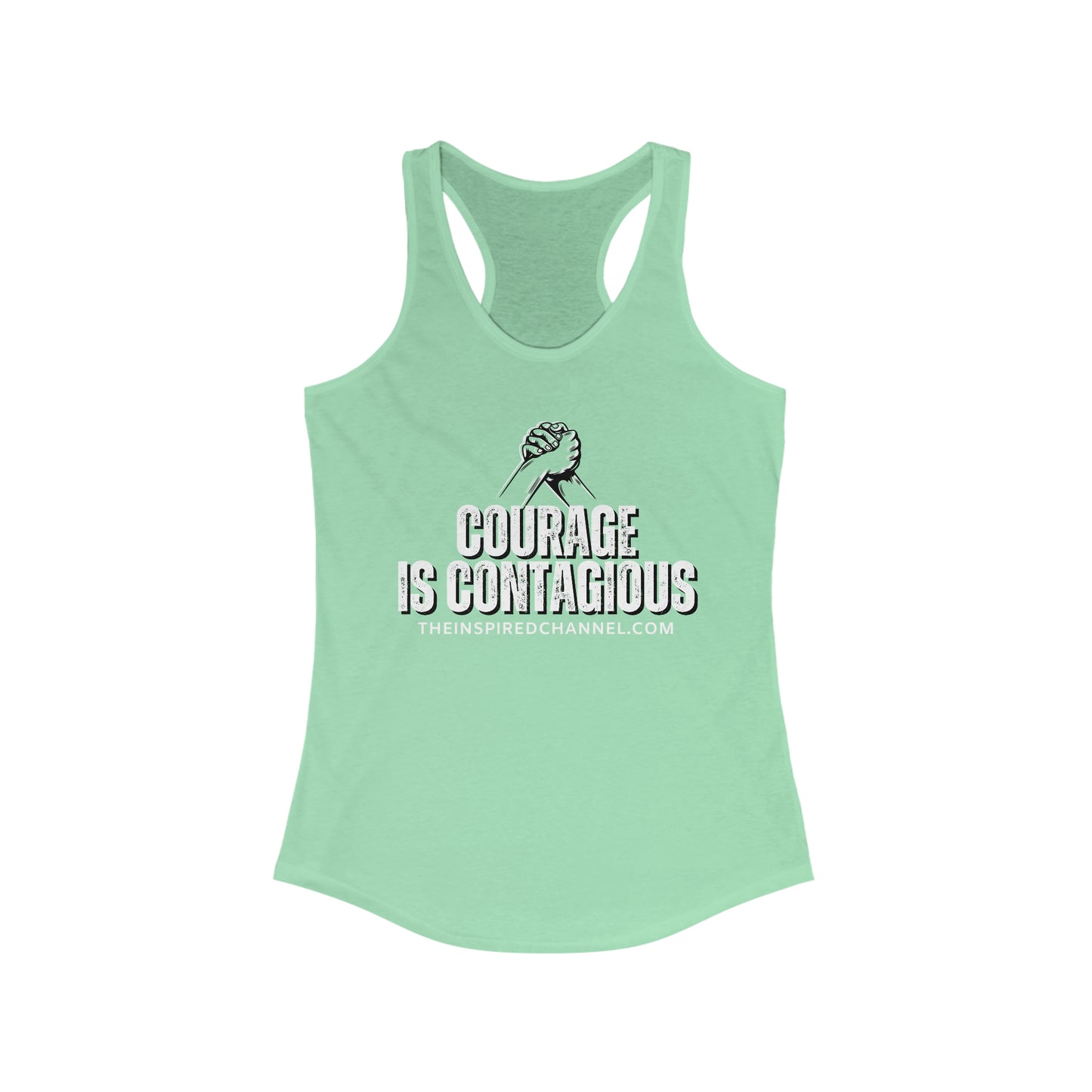 INSPIRED Courage Is Contagious Women's Ideal Racerback Tank