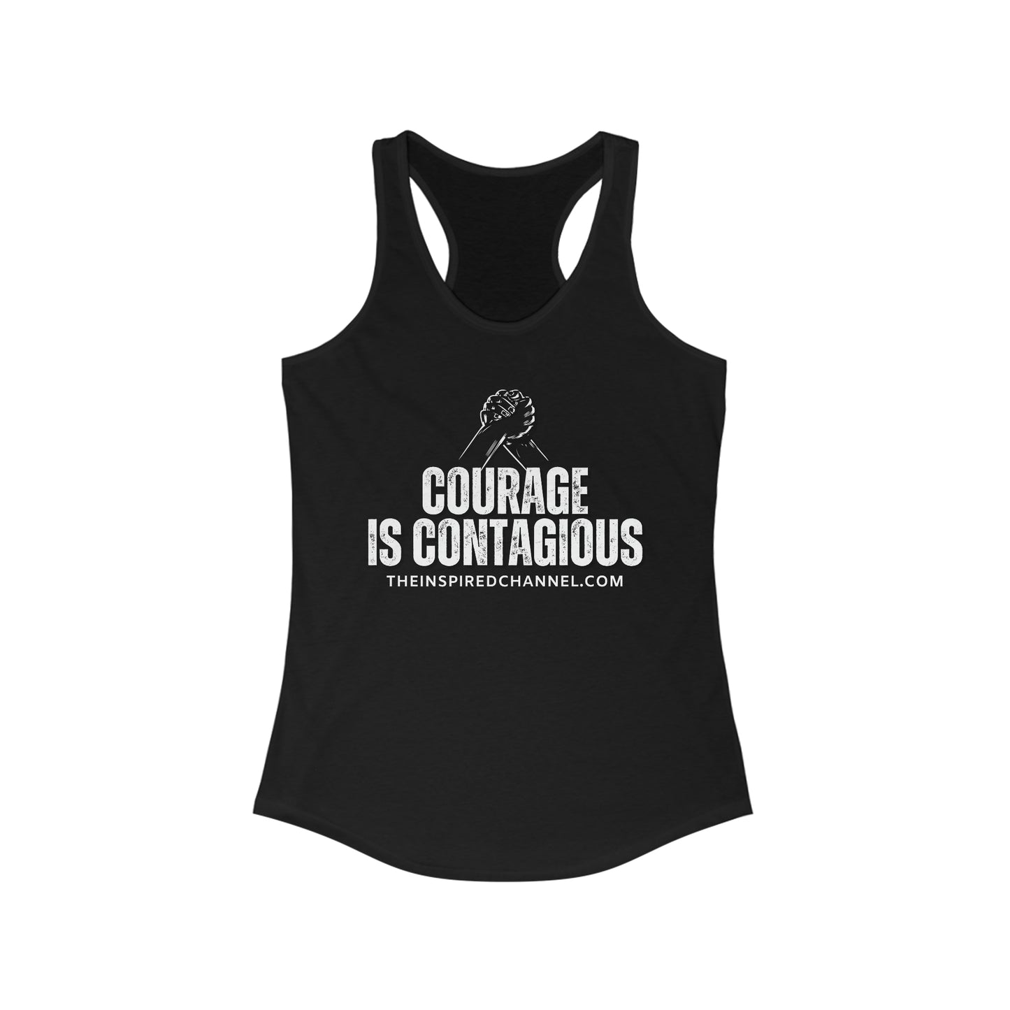 INSPIRED Courage Is Contagious Women's Ideal Racerback Tank