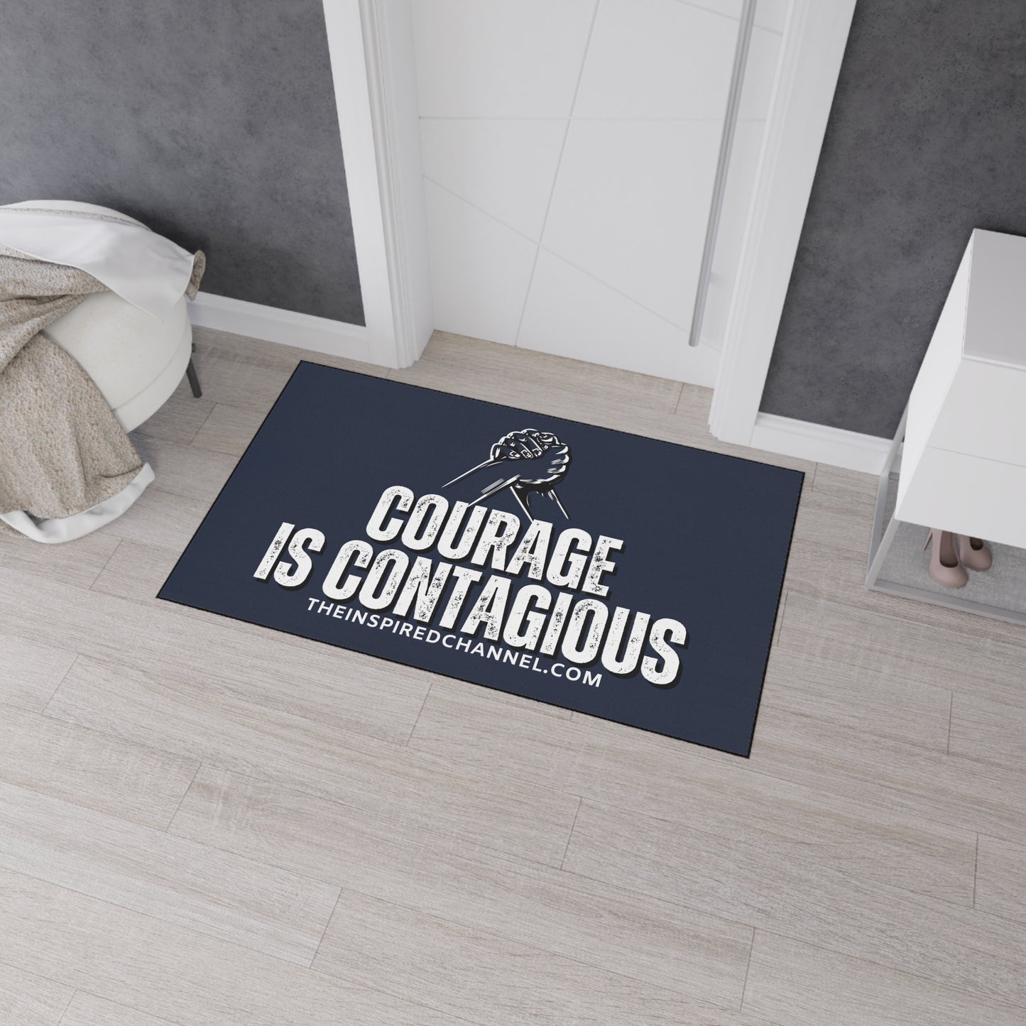 INSPIRED Courage Is Contagious Heavy Duty Floor Mat