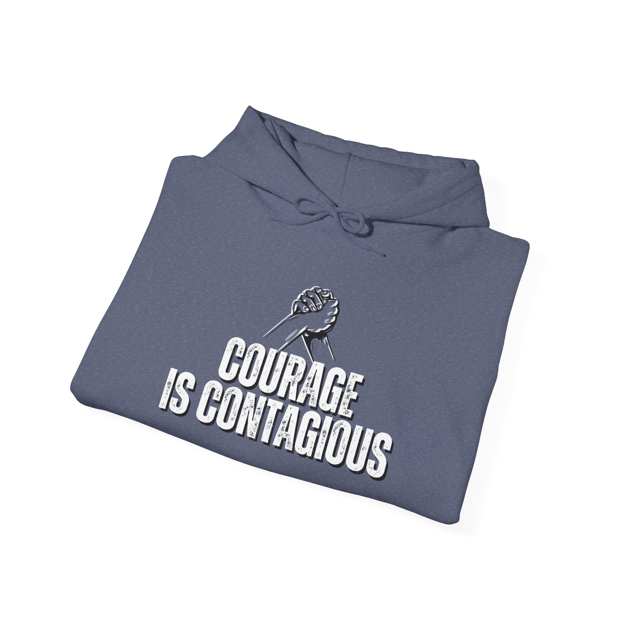 INSPIRED UNISEX Courage is Contagious Heavy Blend Hooded Sweatshirt