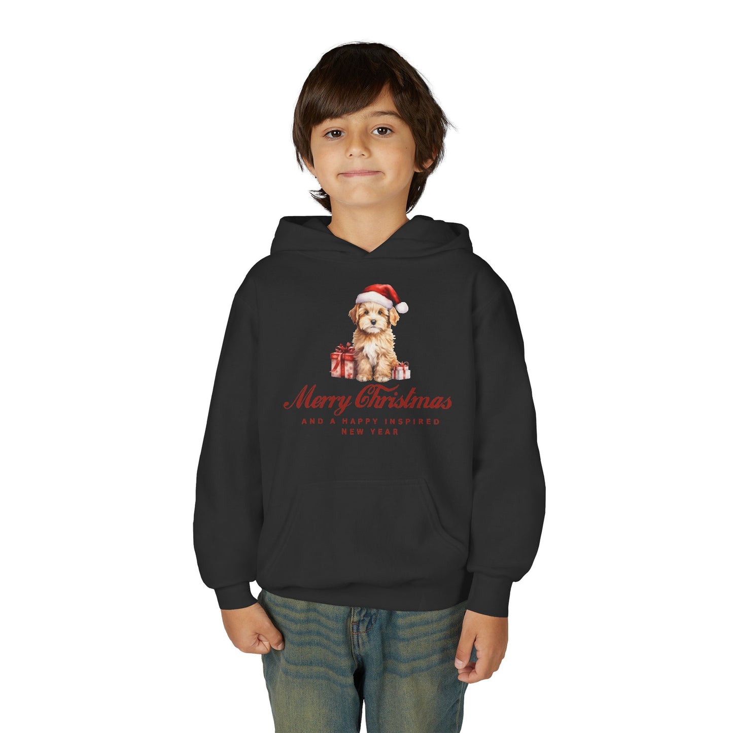 INSPIRED Youth Christmas Dog Holiday Hoodie