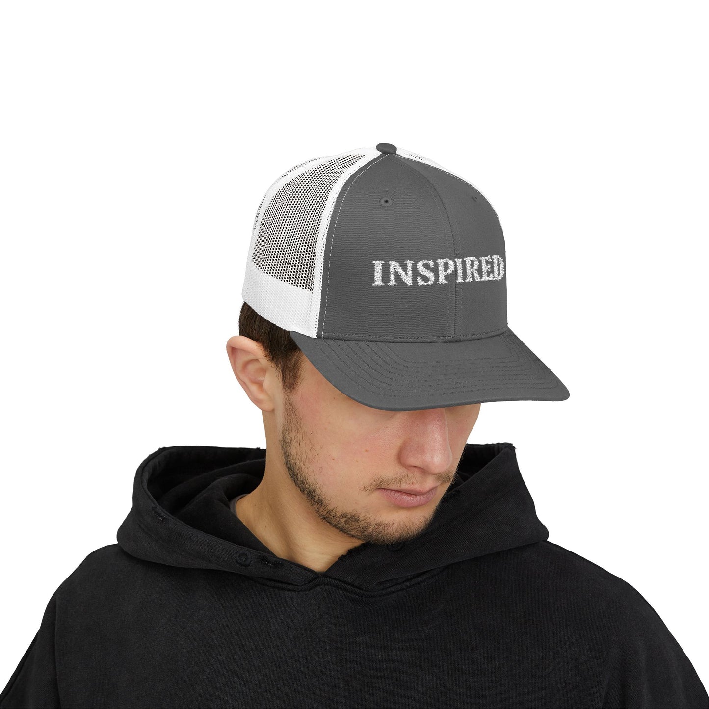 Inspired Snapback Trucker Cap — Rhinestone 'INSPIRED' Mesh Hat