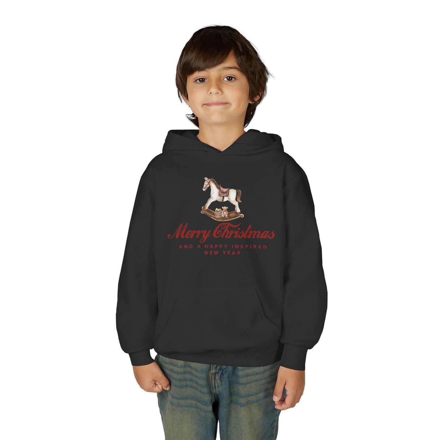 INSPIRED Youth Christmas Horse Holiday Hoodie